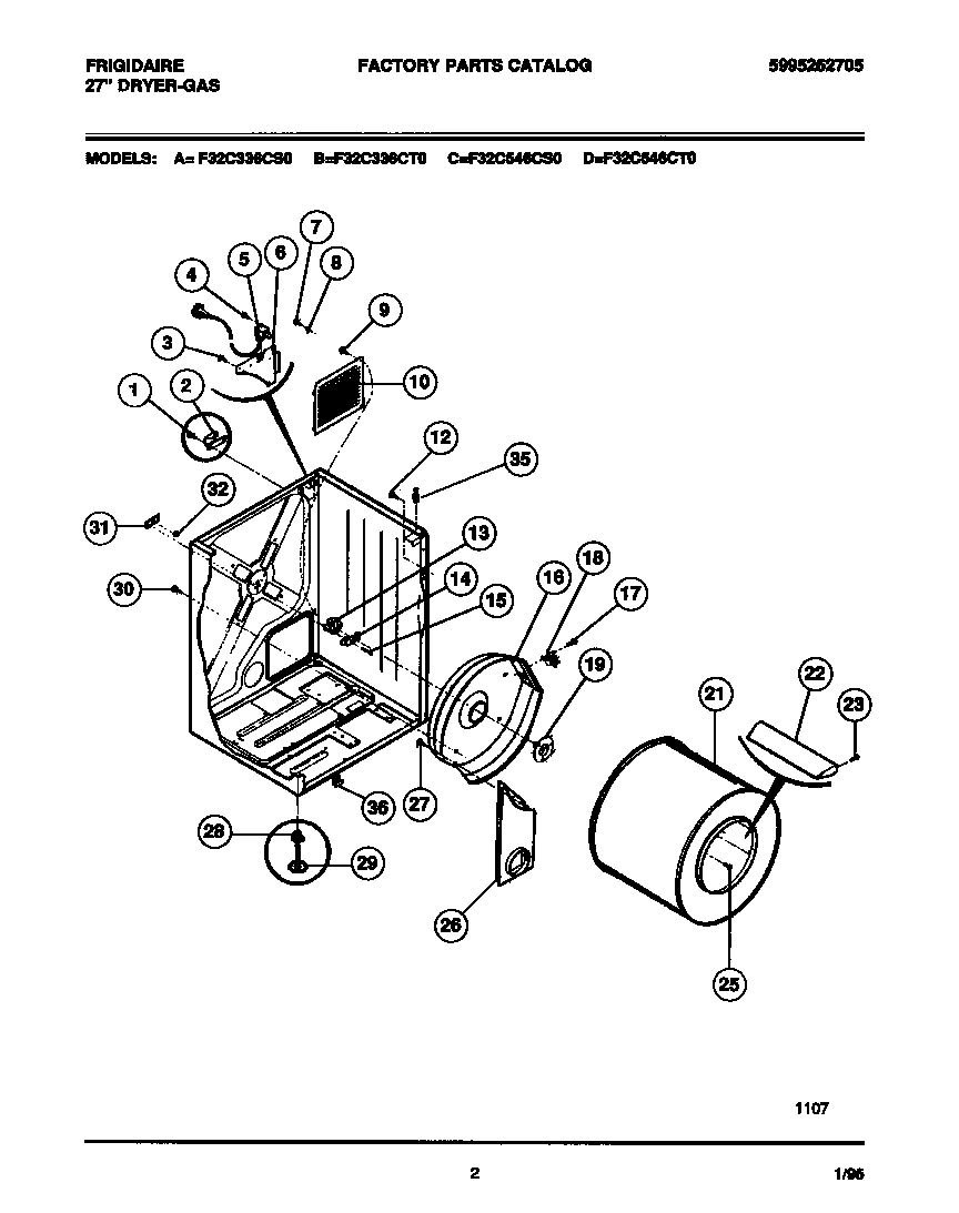 02 - CABINET, DRUM, HEAT DUCT