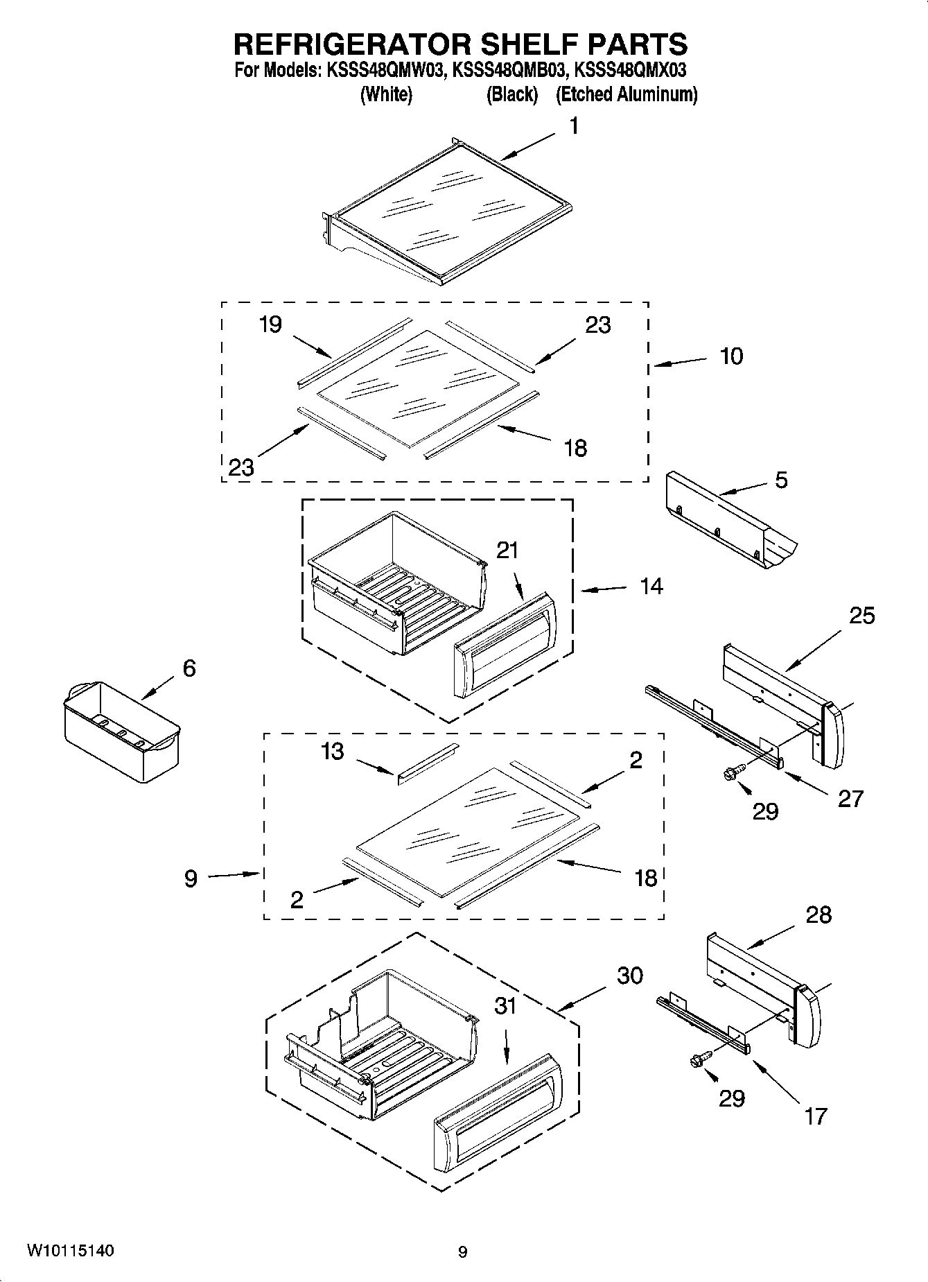 07 - REFRIGERATOR SHELF PARTS