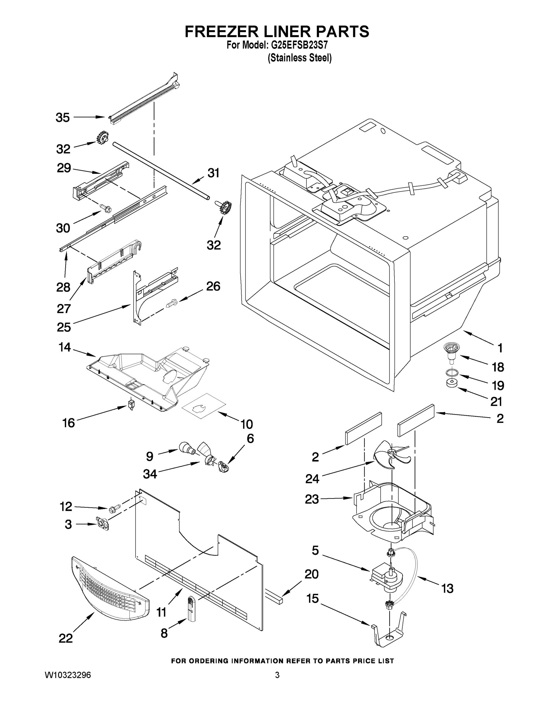 02 - FREEZER LINER PARTS