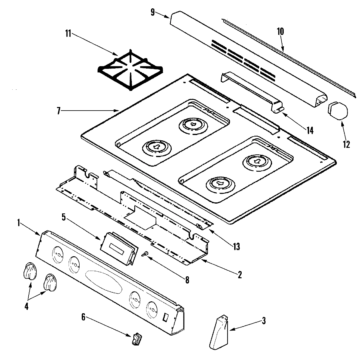 02 - CONTROL PANEL/TOP ASSEMBLY