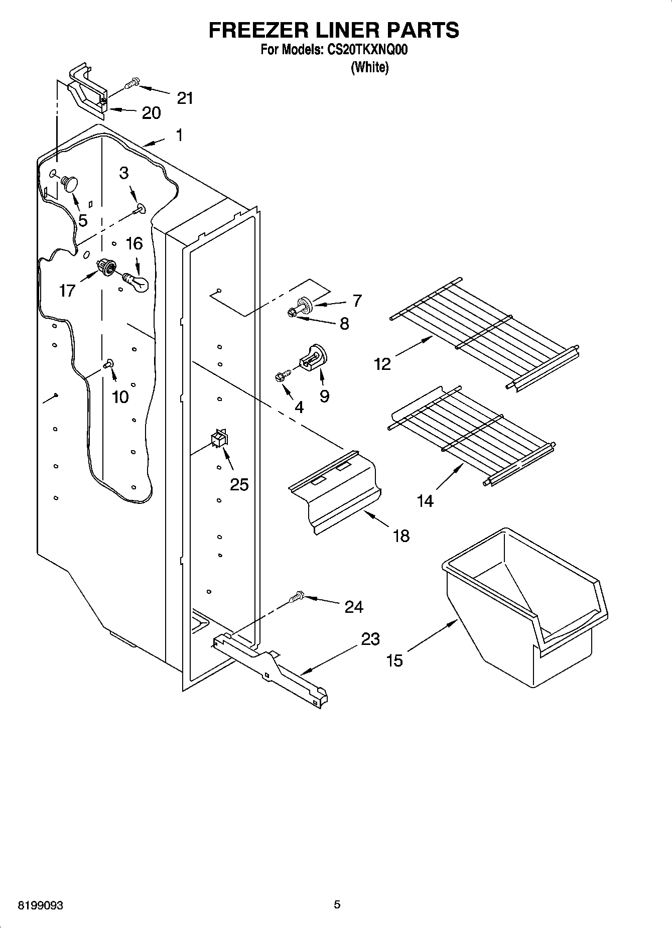 03 - FREEZER LINER PARTS