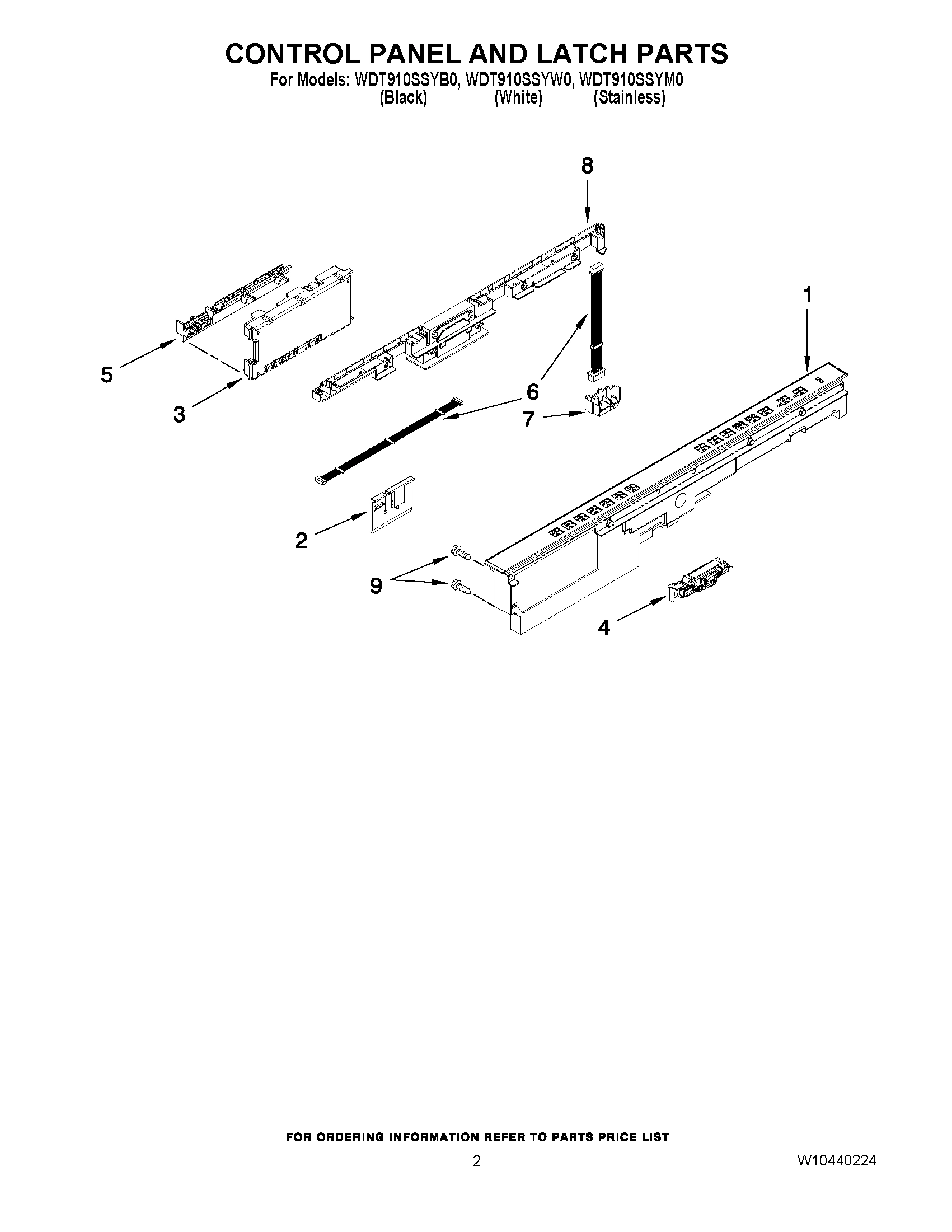 02 - CONTROL PANEL AND LATCH PARTS