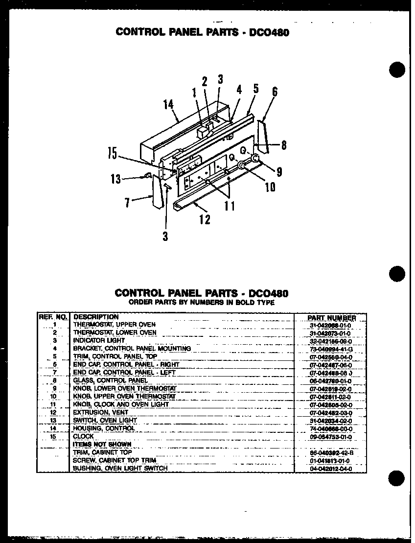 01 - CONTROL PANEL PARTS