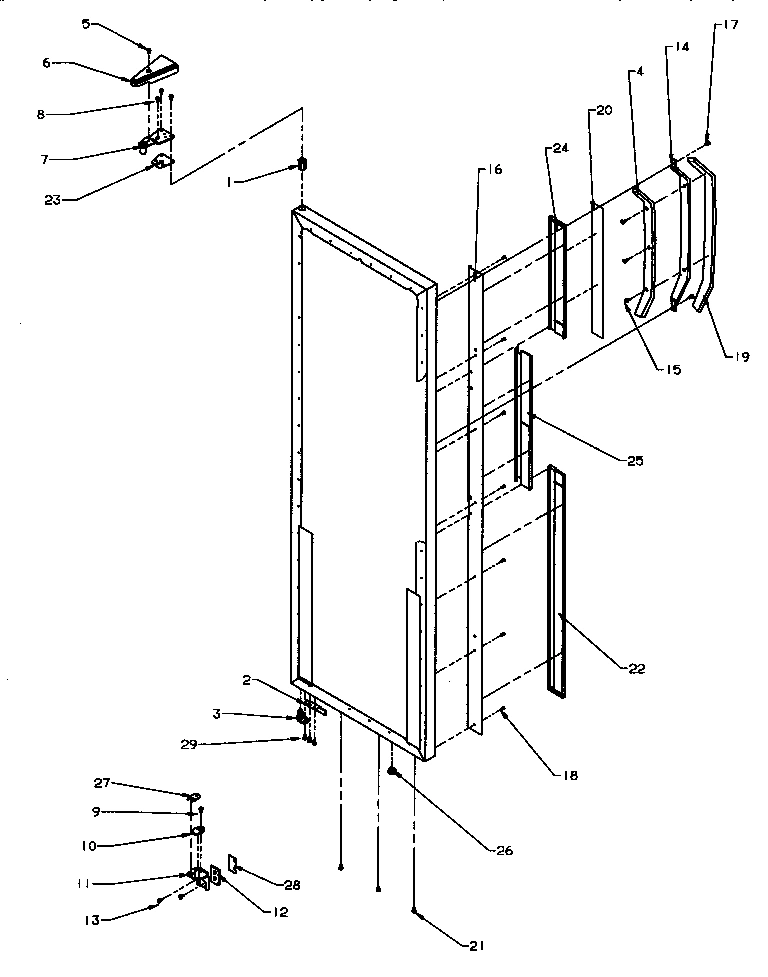 13 - REF DOOR HINGE AND TRIM PARTS