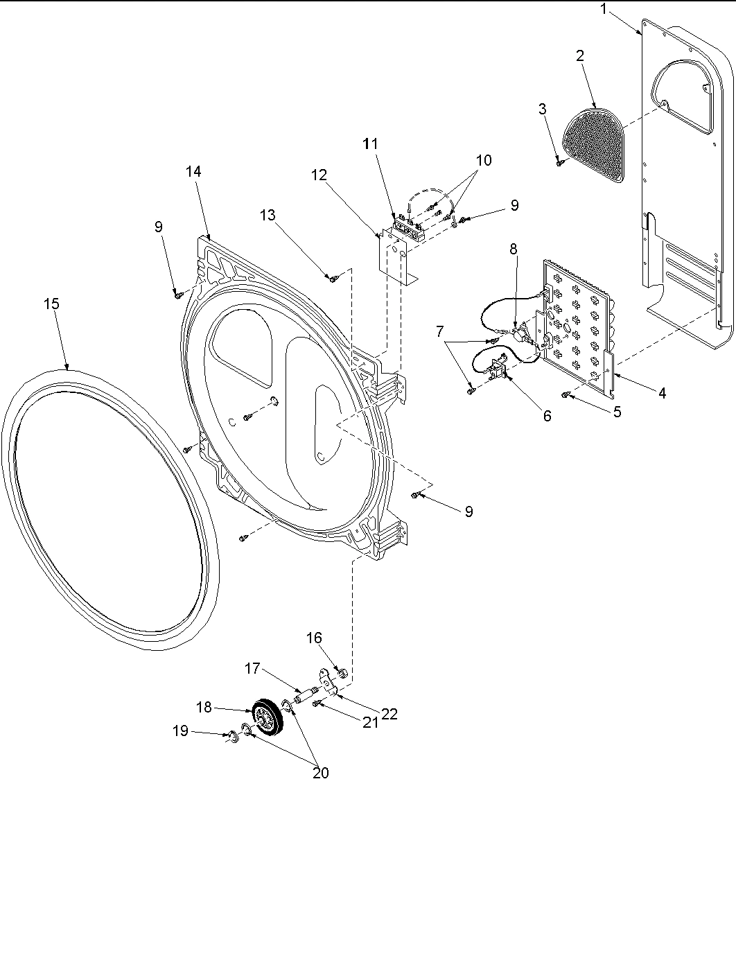 07 - REAR BULKHEAD, FELT SEAL & ROLLERS