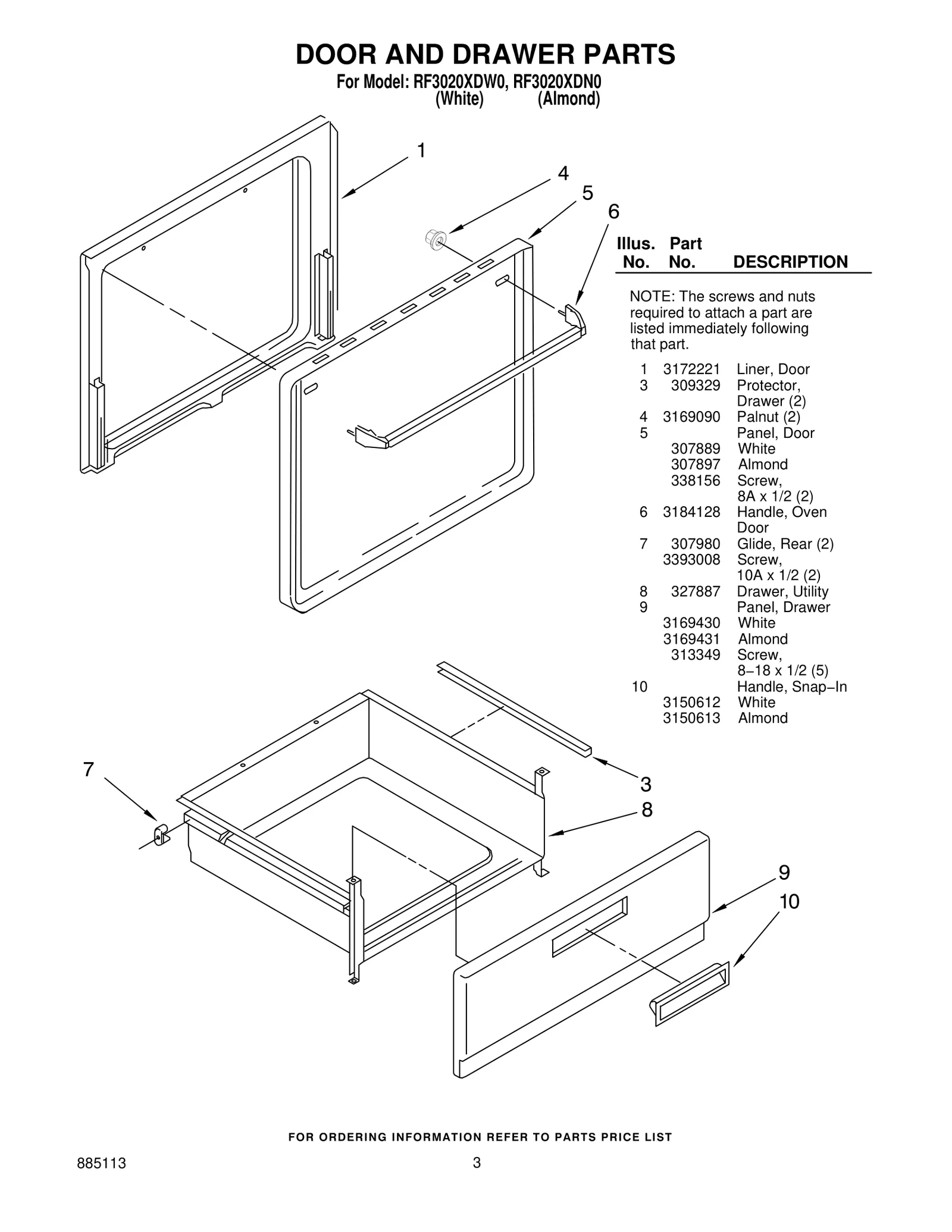 DOOR AND DRAWER PARTS