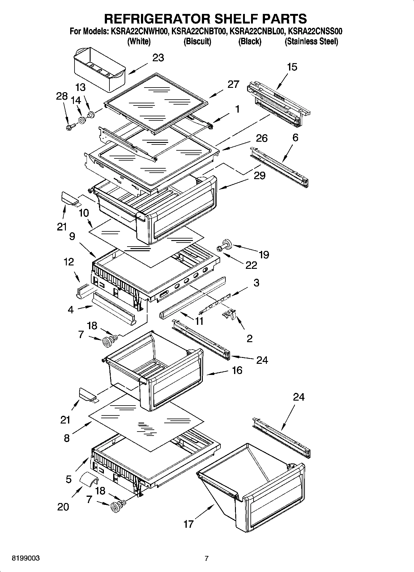05 - REFRIGERATOR SHELF PARTS