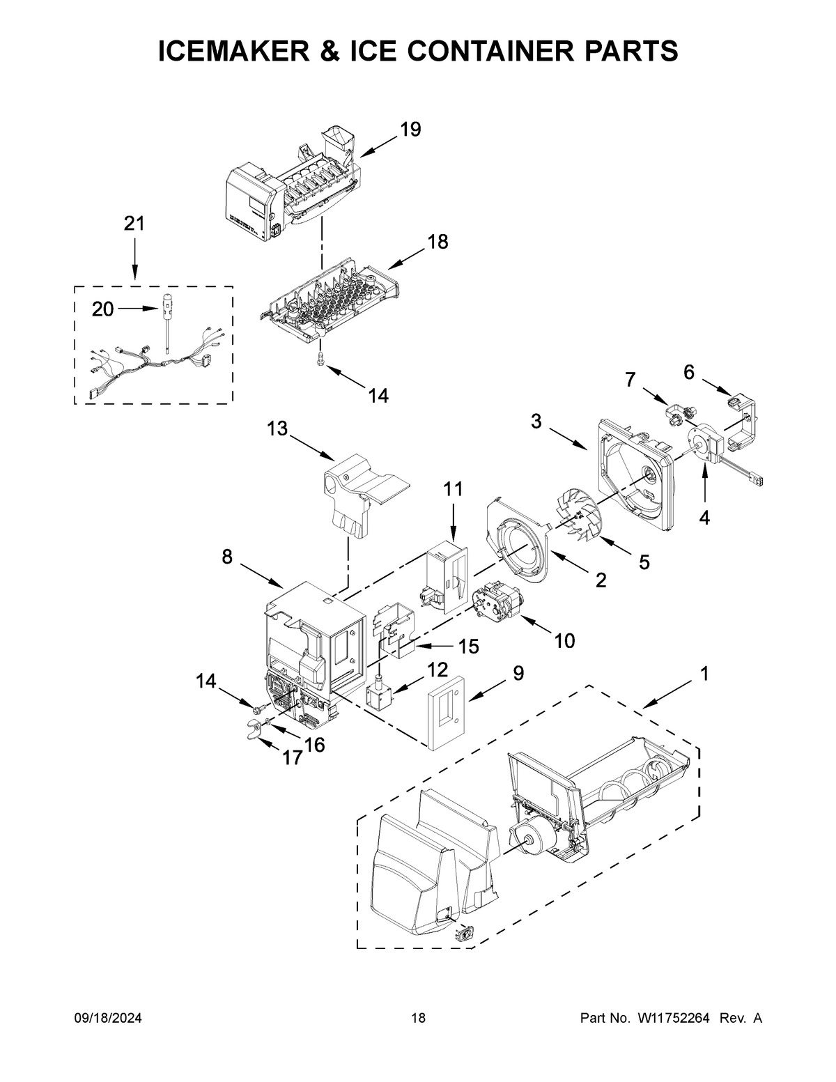 10 - ICEMAKER & ICE CONTAINER PARTS