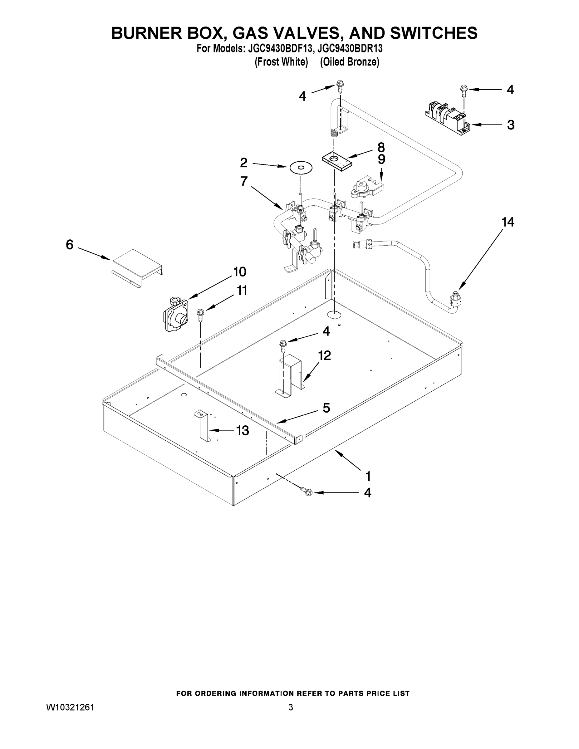 02 - BURNER BOX, GAS VALVES, AND SWITCHES
