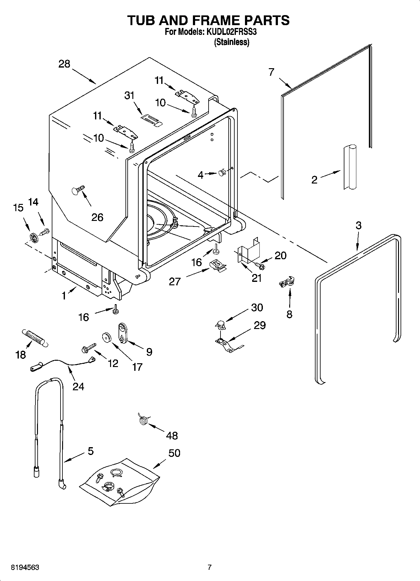07 - TUB AND FRAME PARTS