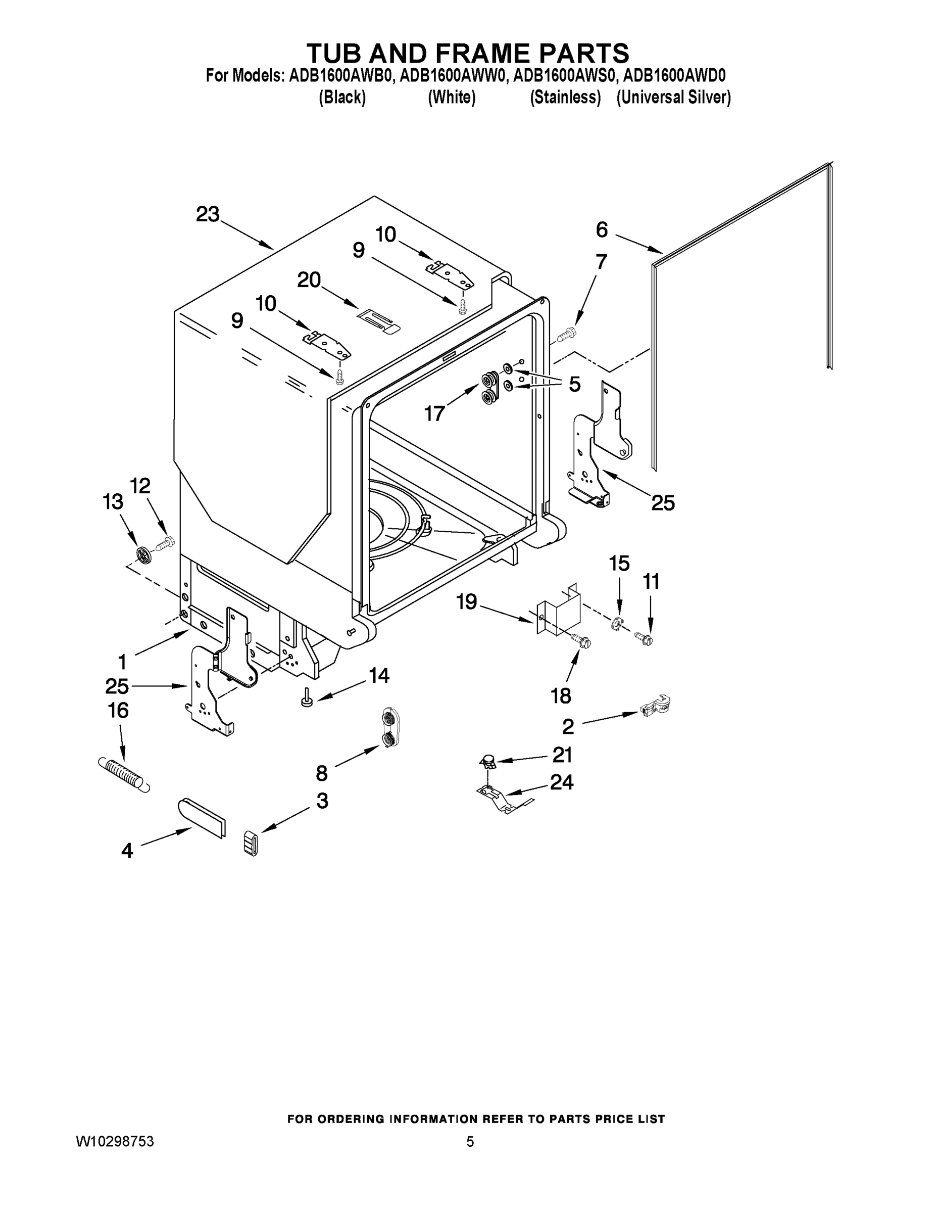 05 - TUB AND FRAME PARTS