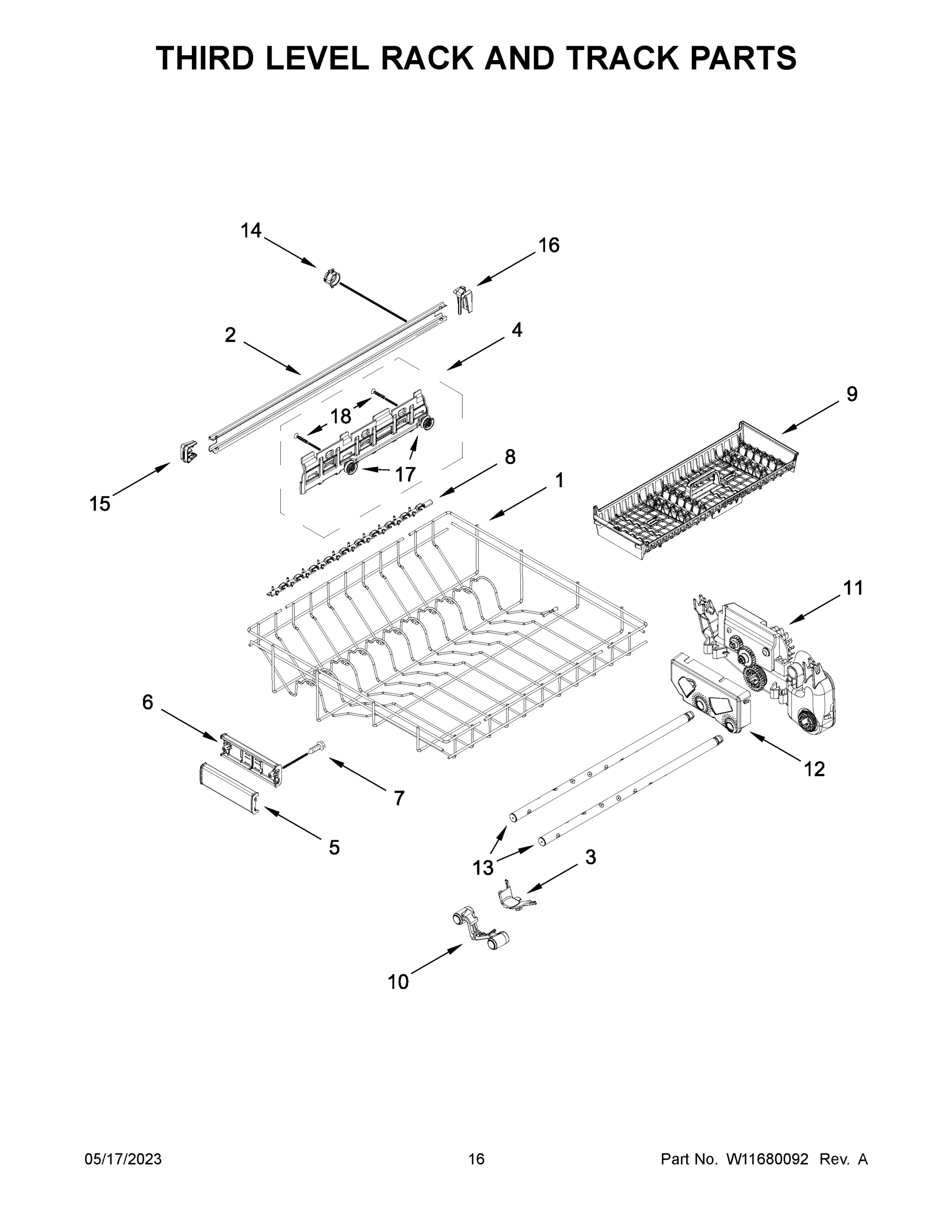 09 - THIRD LEVEL RACK AND TRACK PARTS