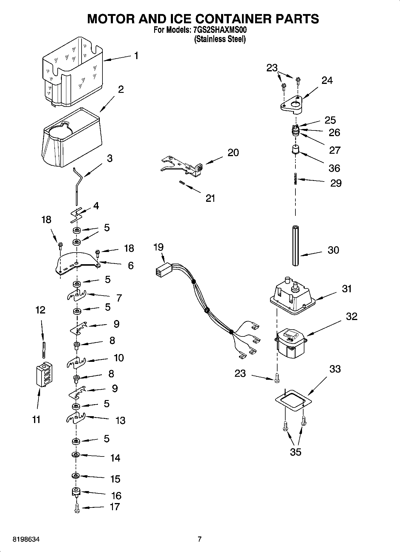 05 - MOTOR AND ICE CONTAINER PARTS