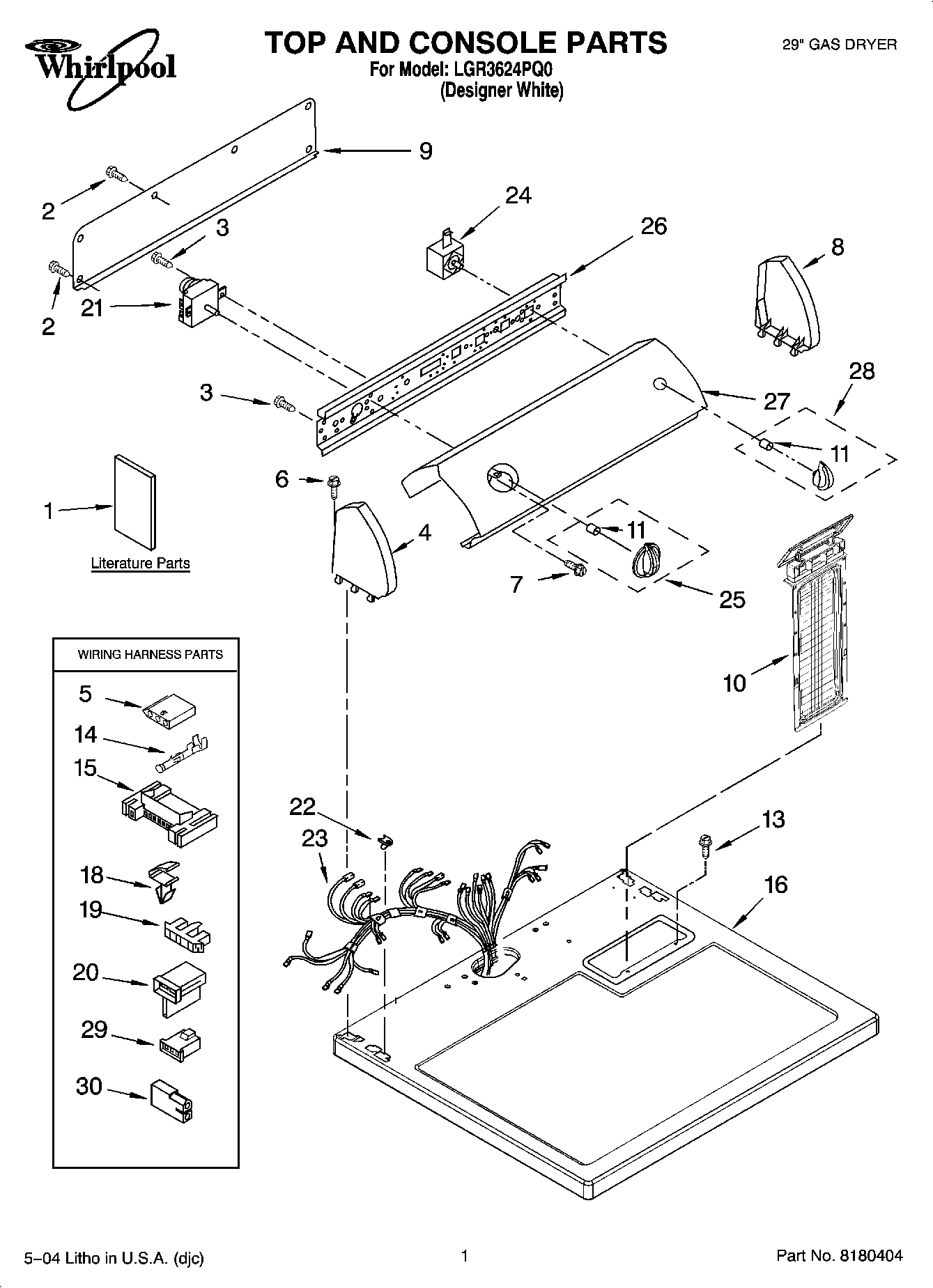 01 - TOP AND CONSOLE PARTS