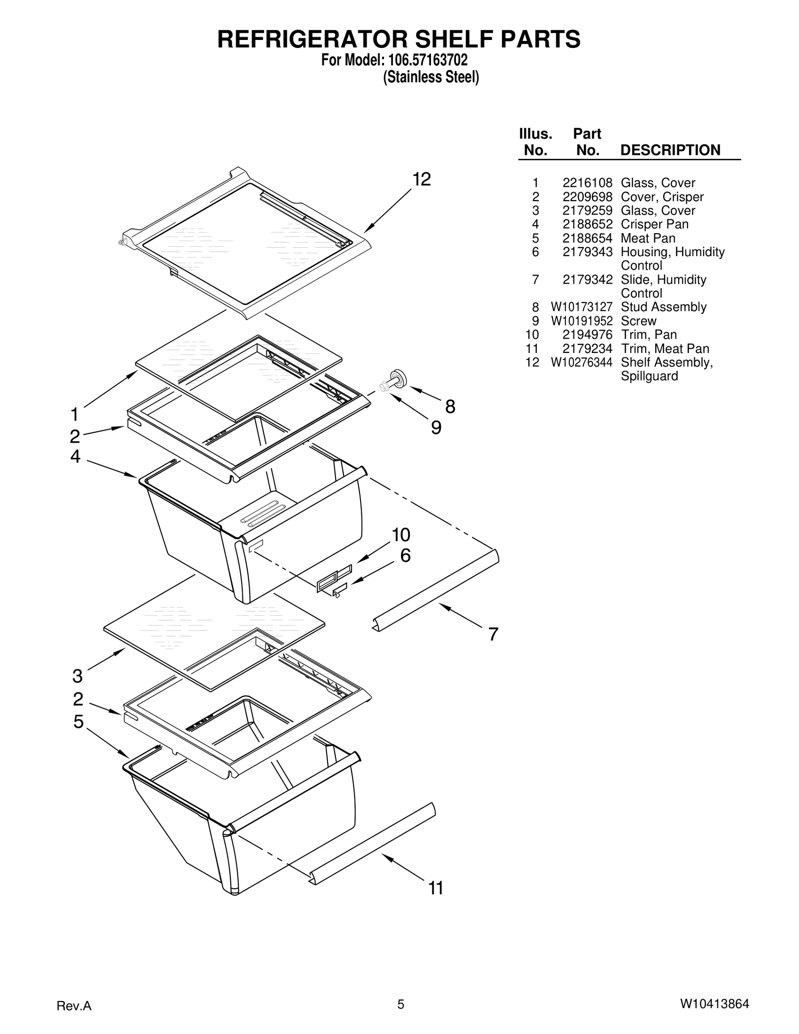 REFRIGERATOR SHELF PARTS