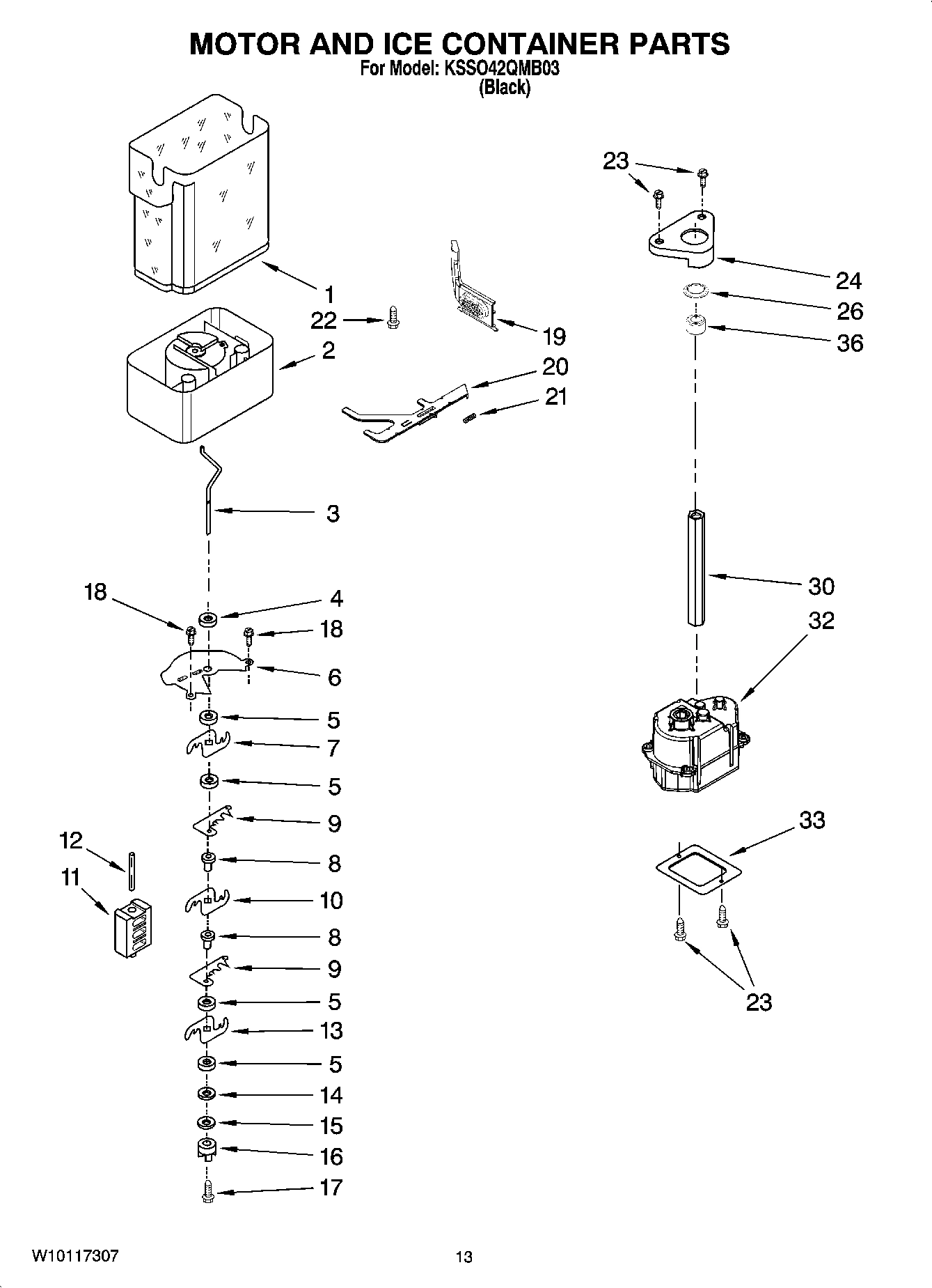 09 - MOTOR AND ICE CONTAINER PARTS