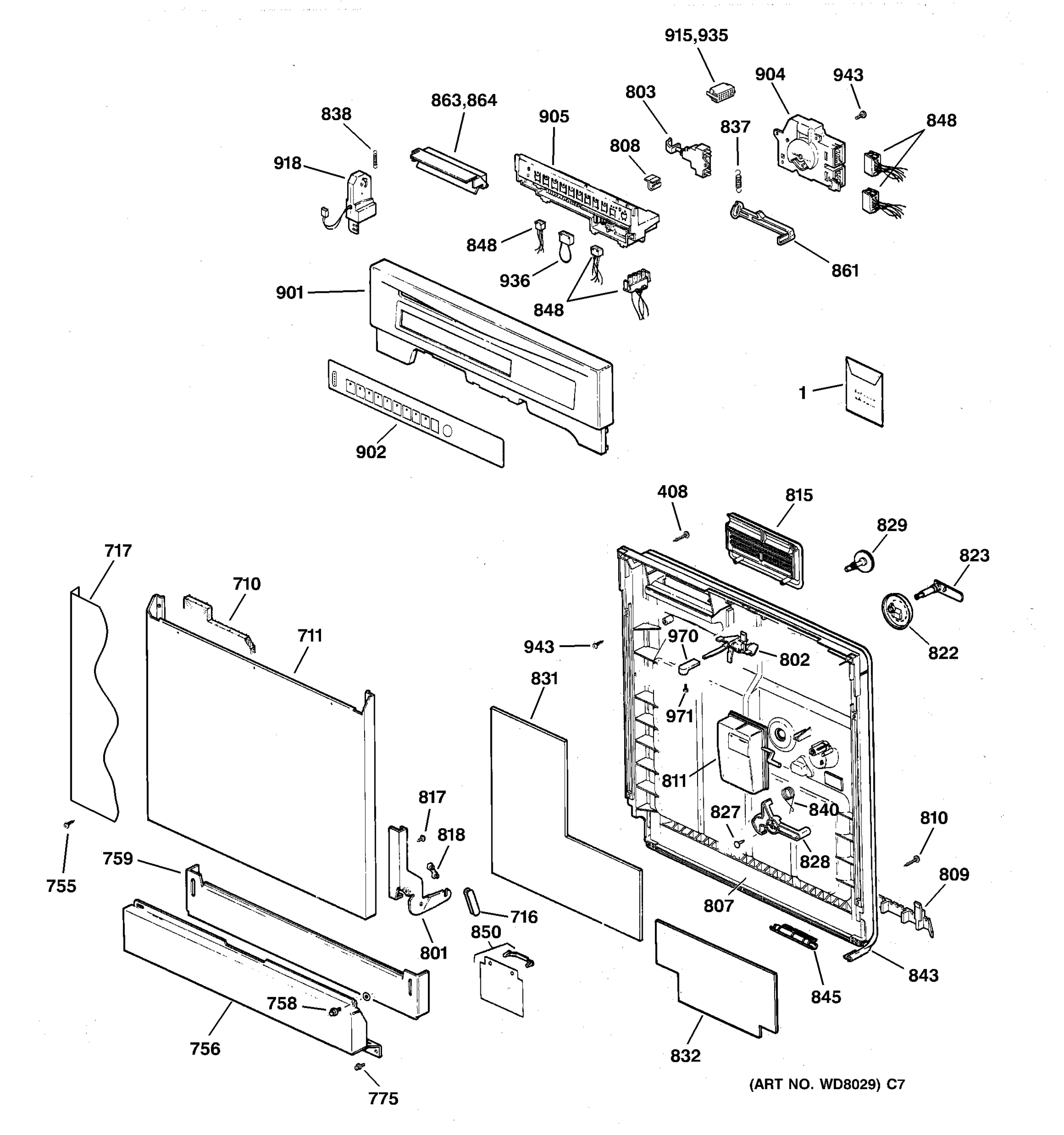 ESCUTCHEON & DOOR ASSEMBLY