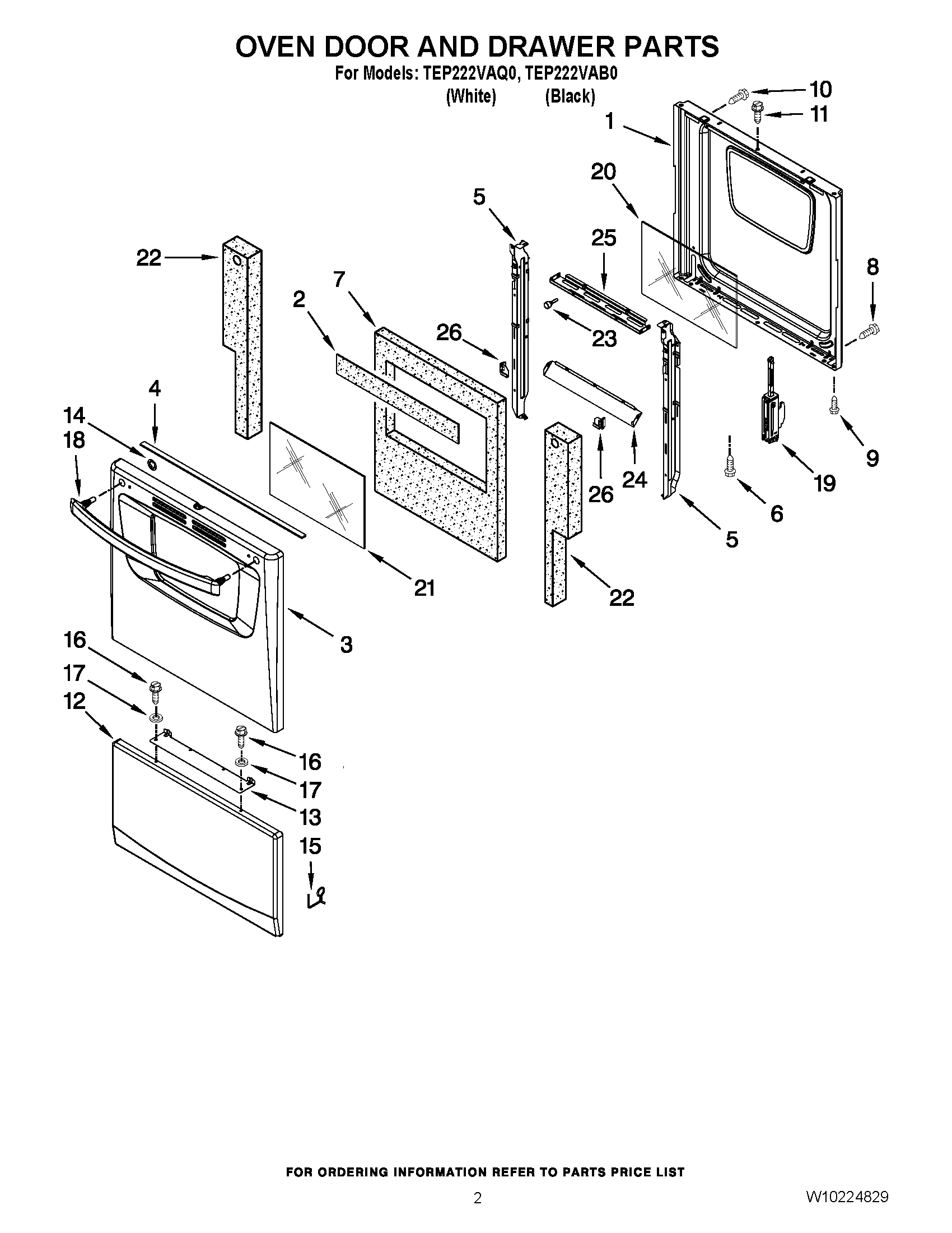 02 - OVEN DOOR AND DRAWER PARTS