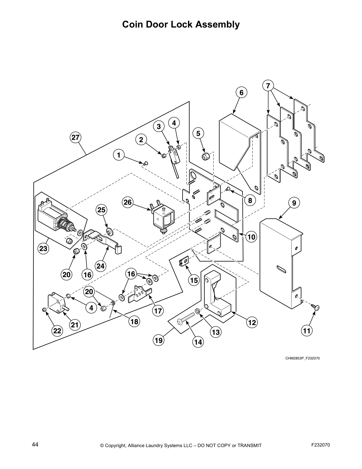 Coin Door Lock Assembly
