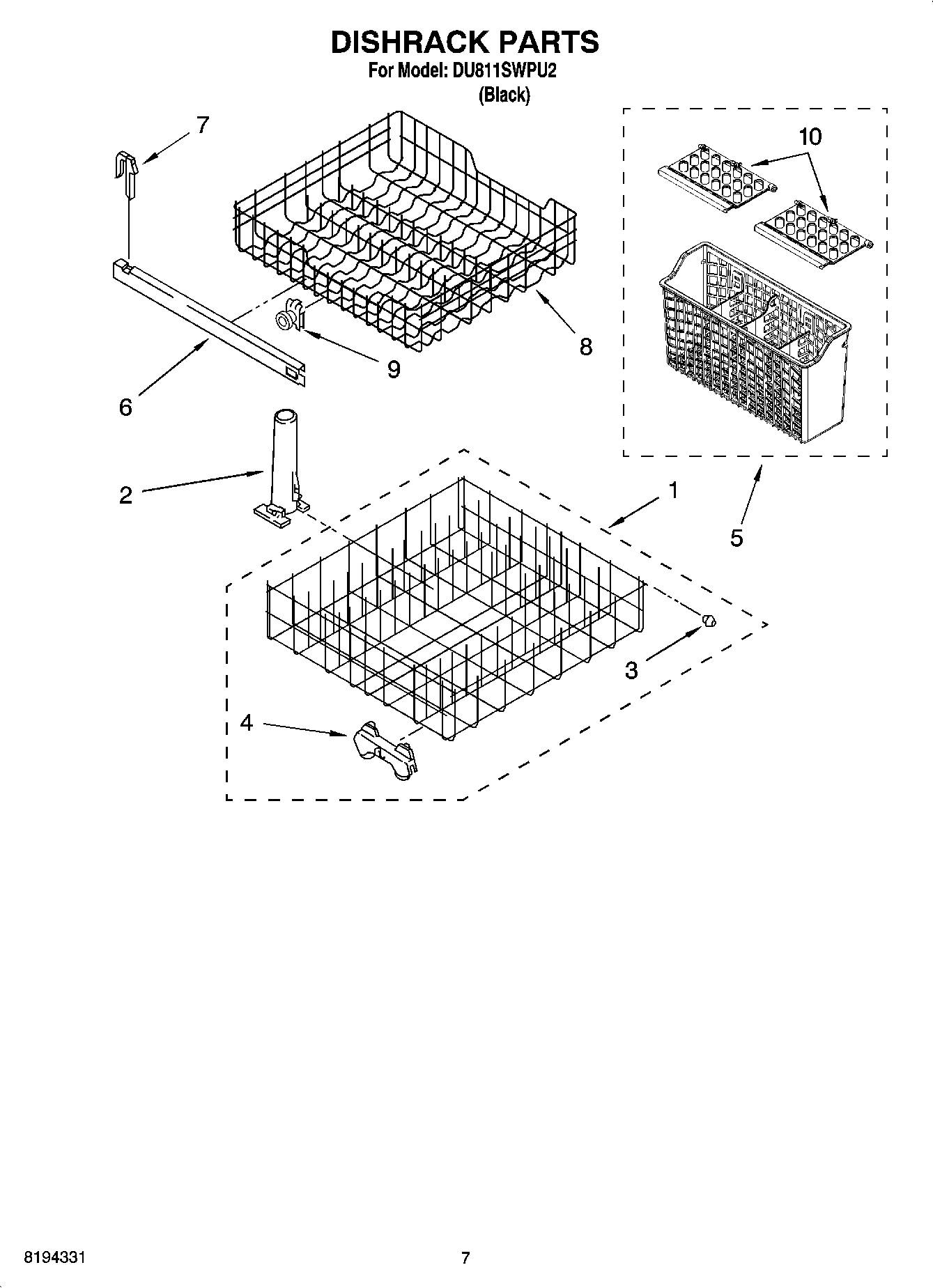 06 - DISHRACK PARTS, OPTIONAL PARTS (NOT INCLUDED)