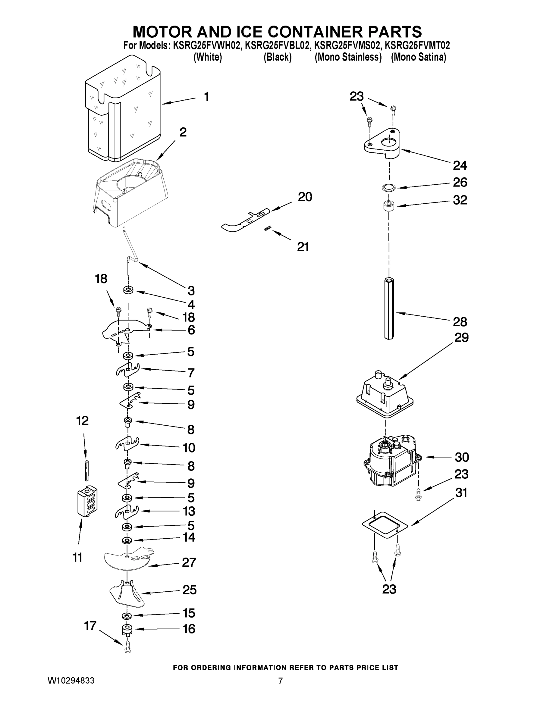 05 - MOTOR AND ICE CONTAINER PARTS