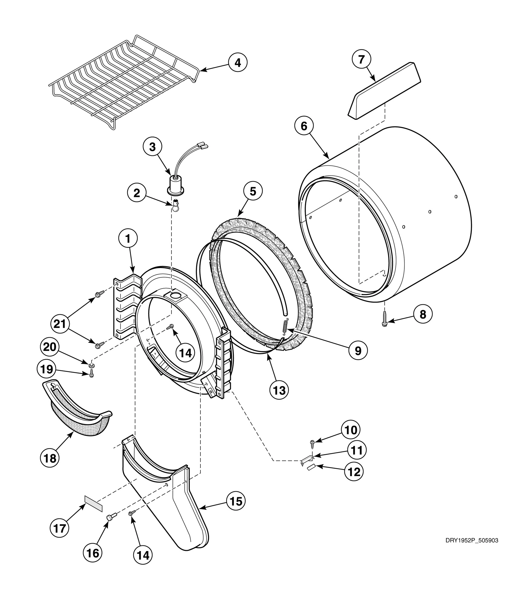 Front Bulkhead, Air Duct, Felt Seal and Cylinder