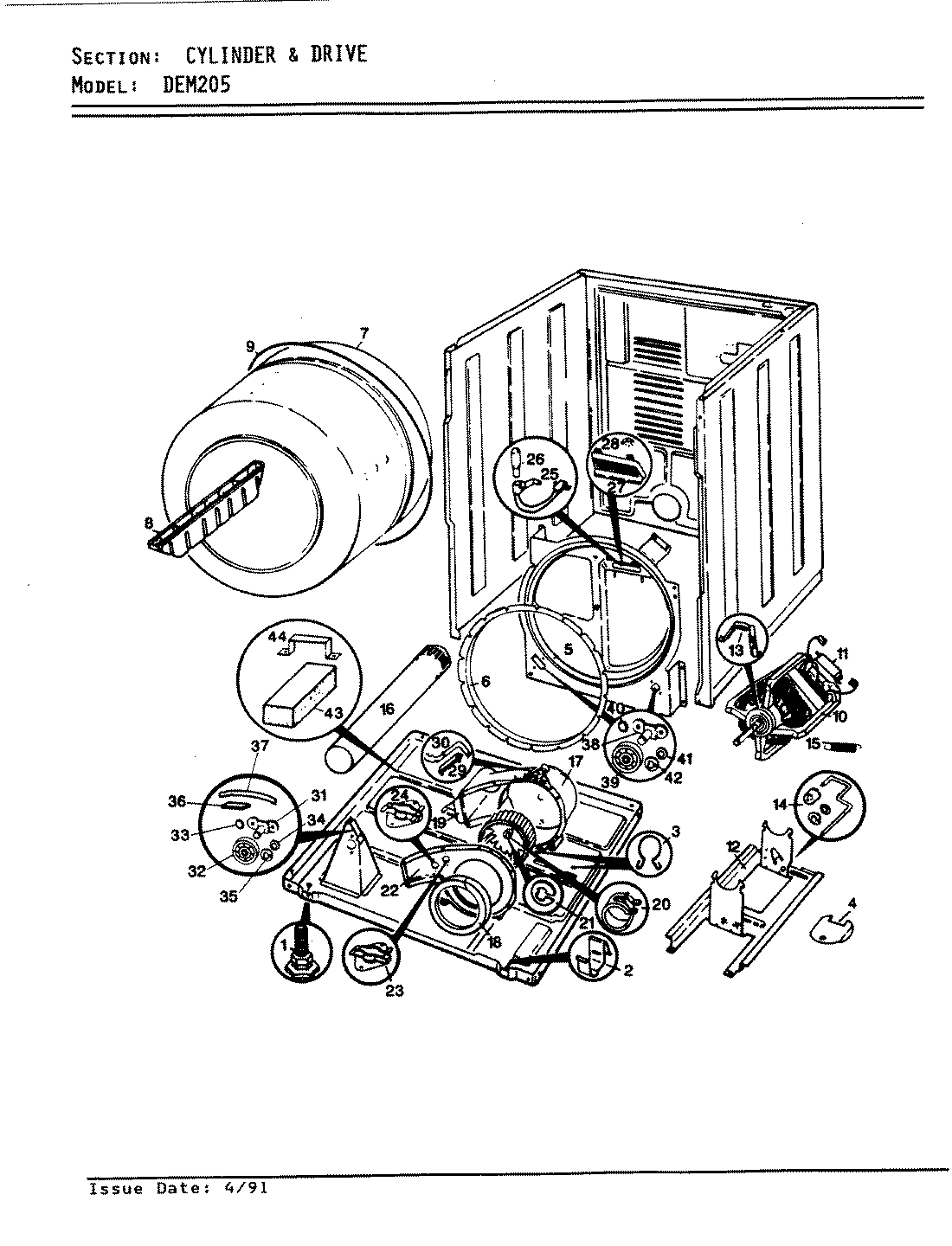 04 - CYLINDER & DRIVE (WHT) (ORIG.-REV. A-D)