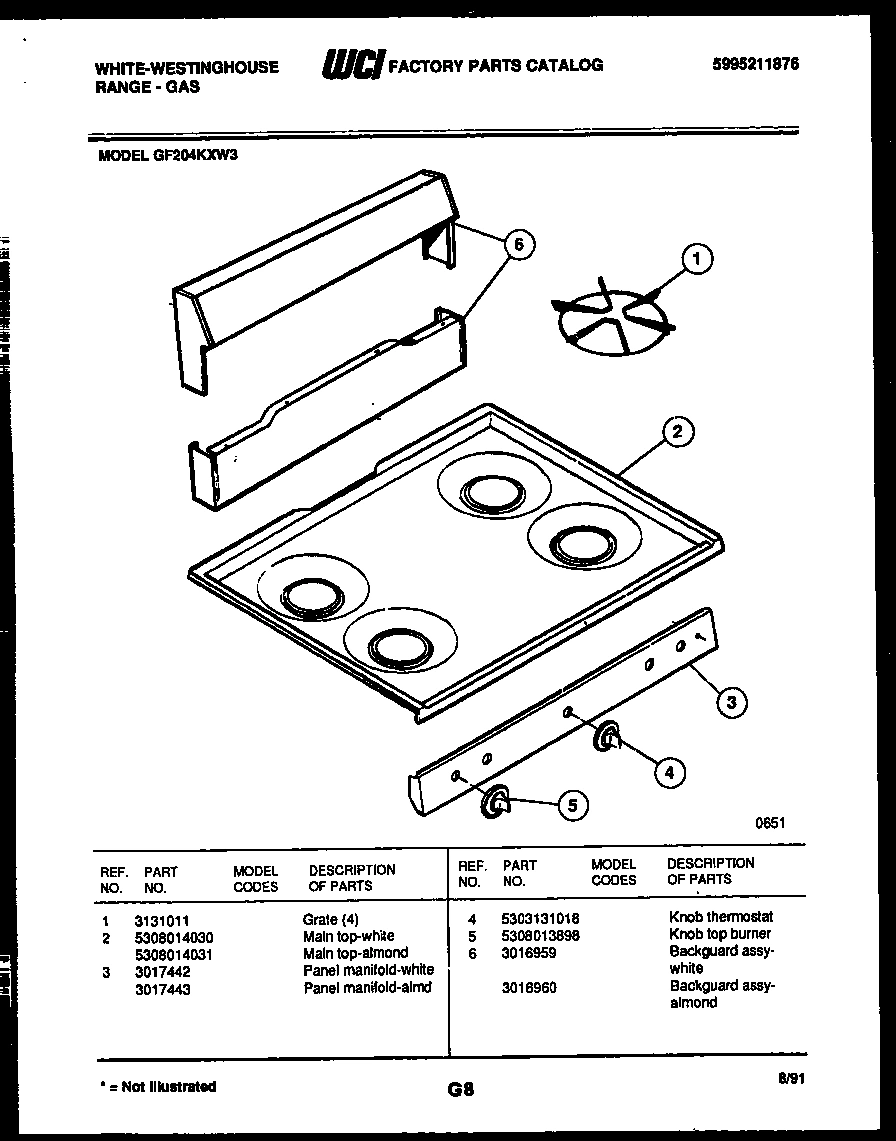 02 - BACKGUARD AND COOKTOP PARTS