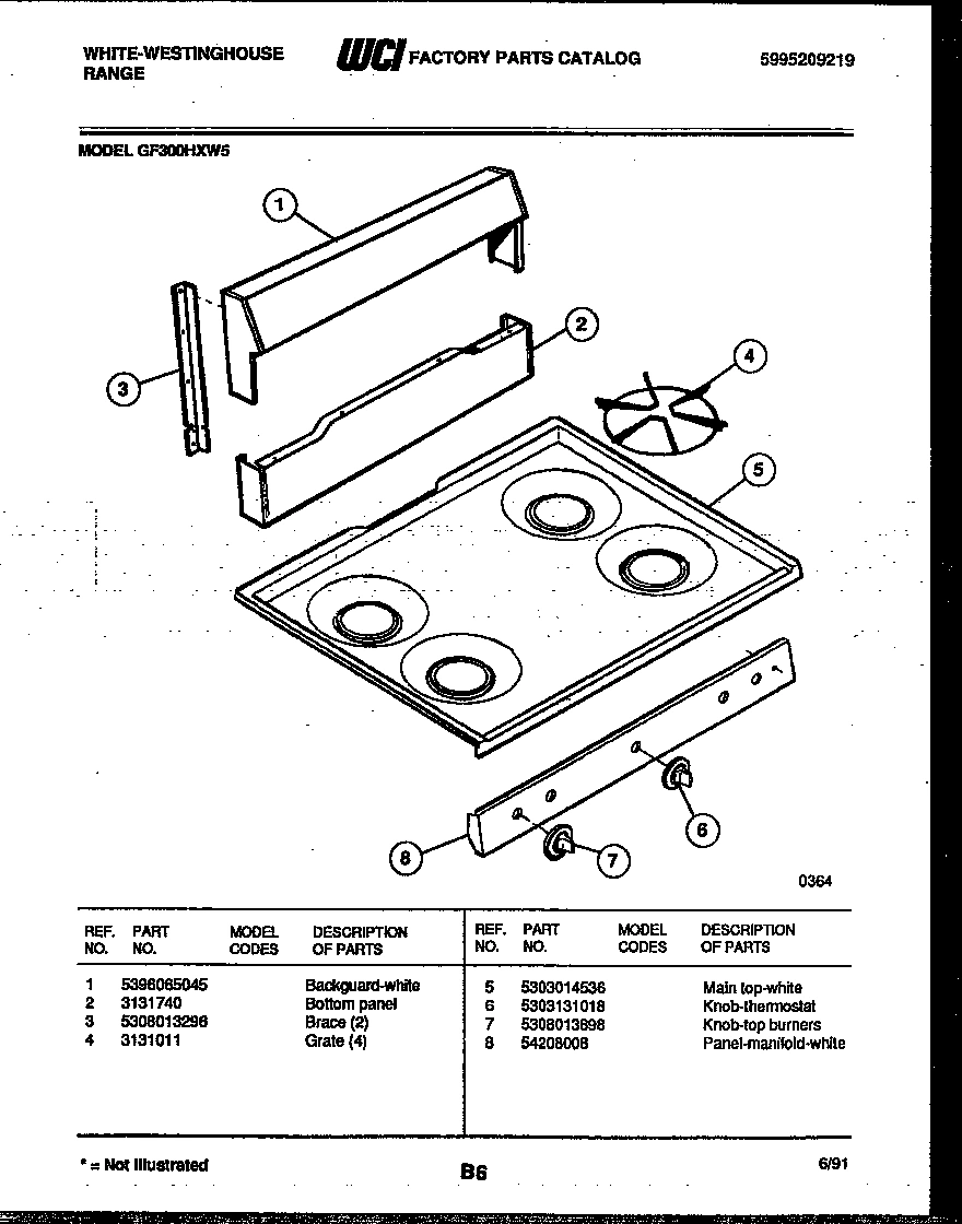 02 - BACKGUARD AND COOKTOP PARTS