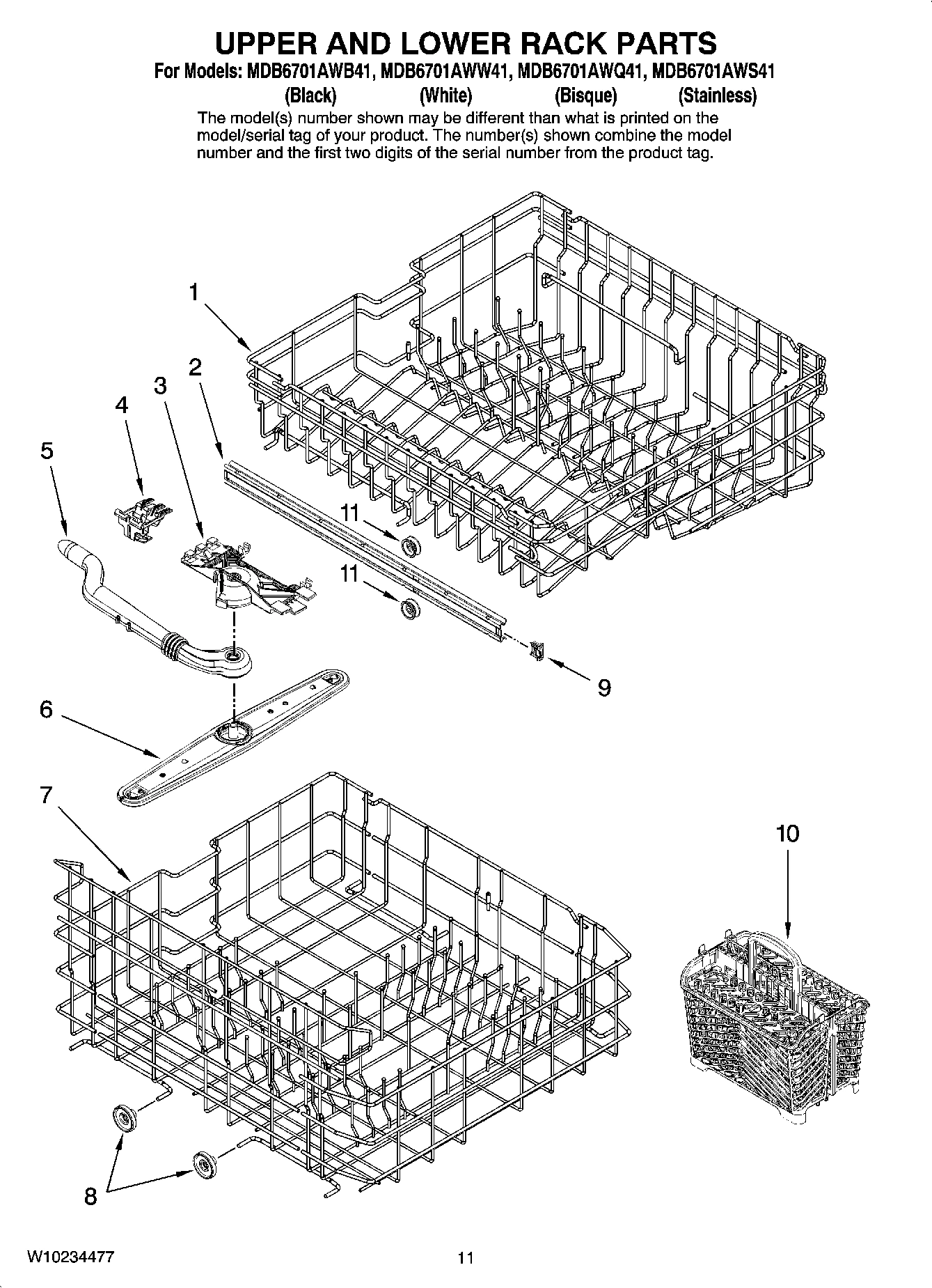 09 - UPPER AND LOWER RACK PARTS