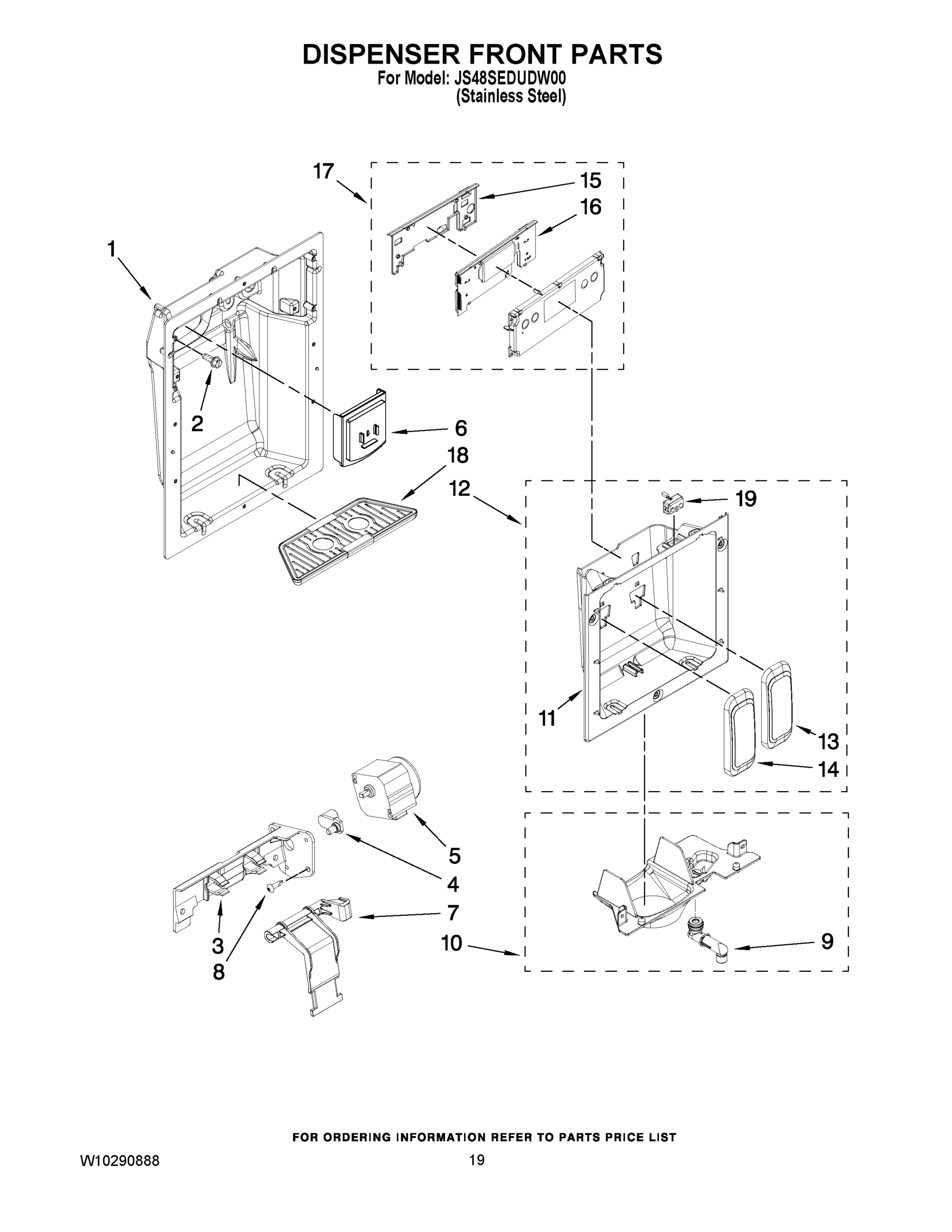 12 - DISPENSER FRONT PARTS