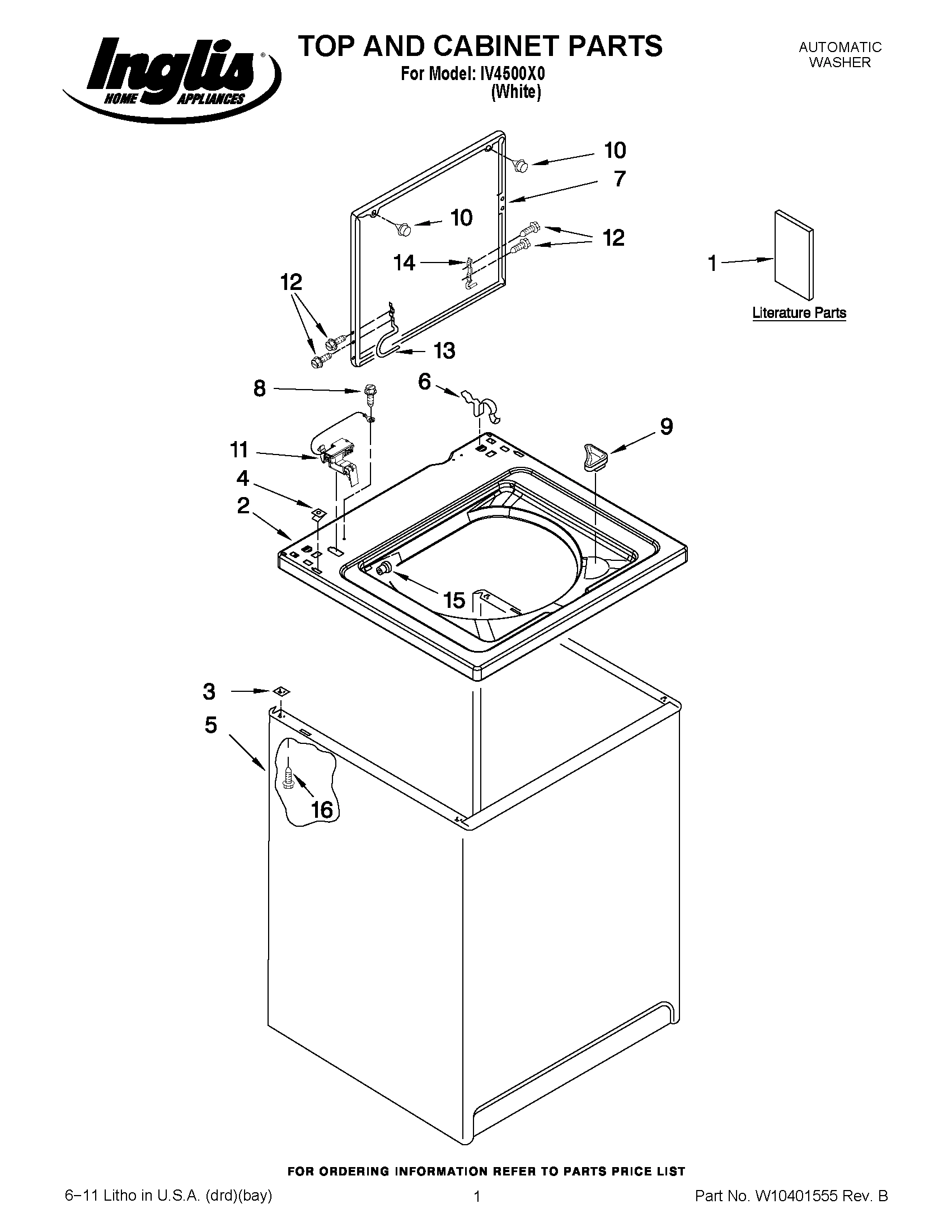01 - TOP AND CABINET PARTS