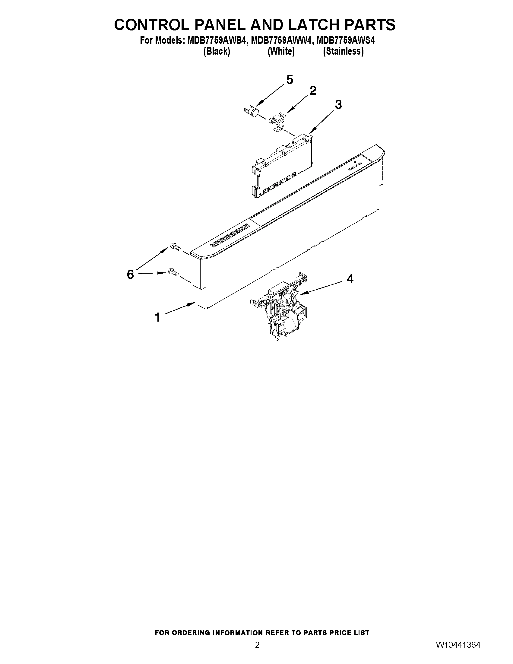 02 - CONTROL PANEL AND LATCH PARTS