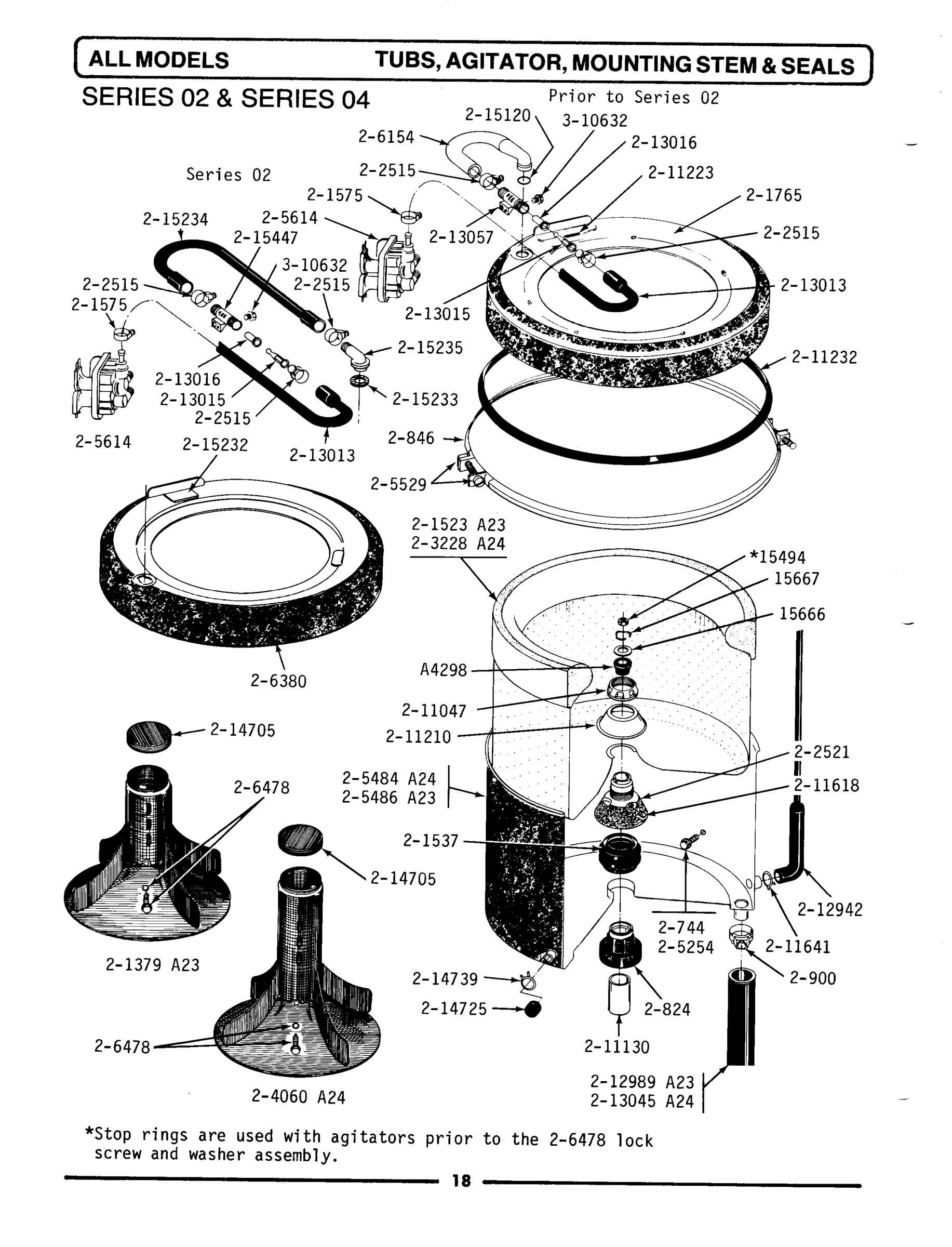 05 - TUB, AGITATOR, MOUNTING STEM & SEAL