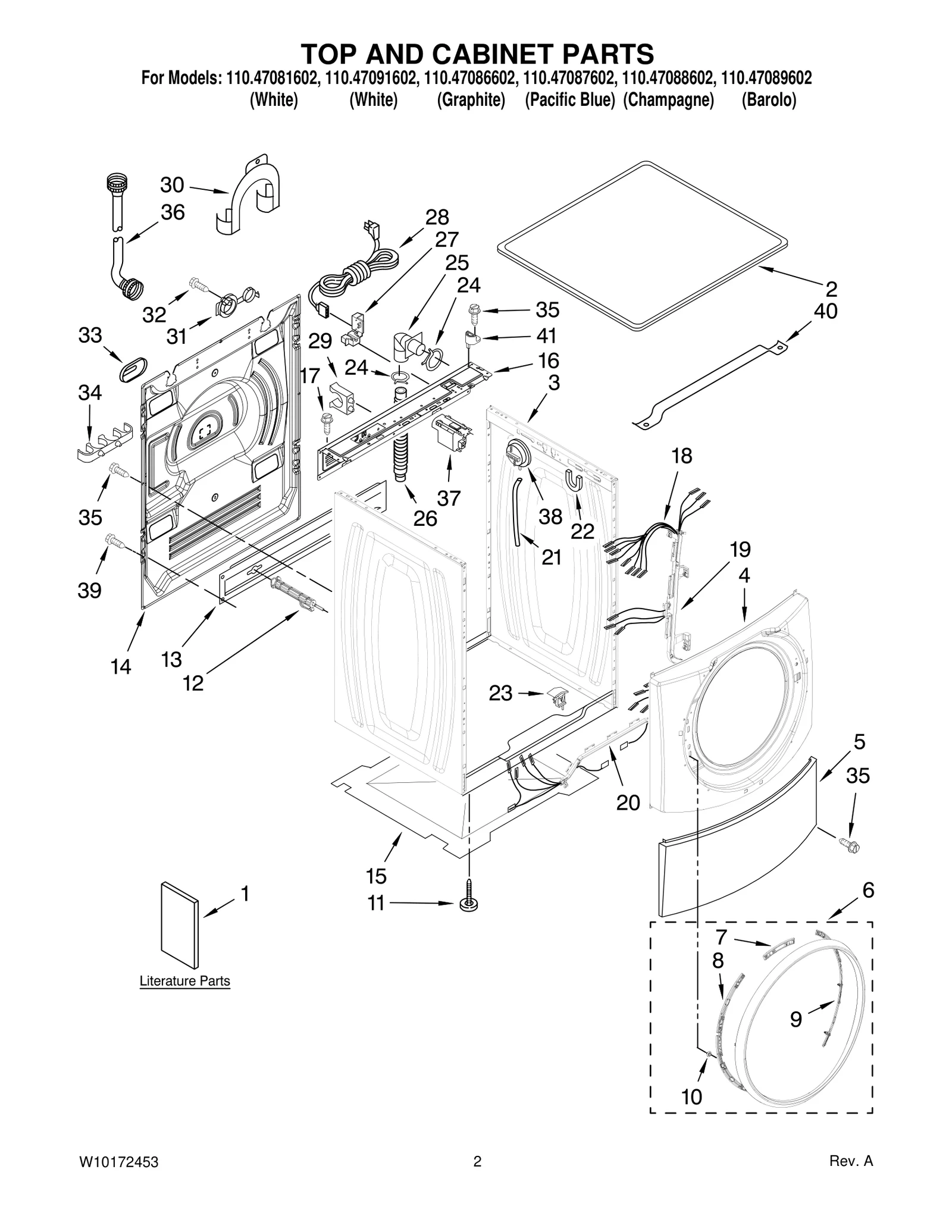 TOP AND CABINET PARTS