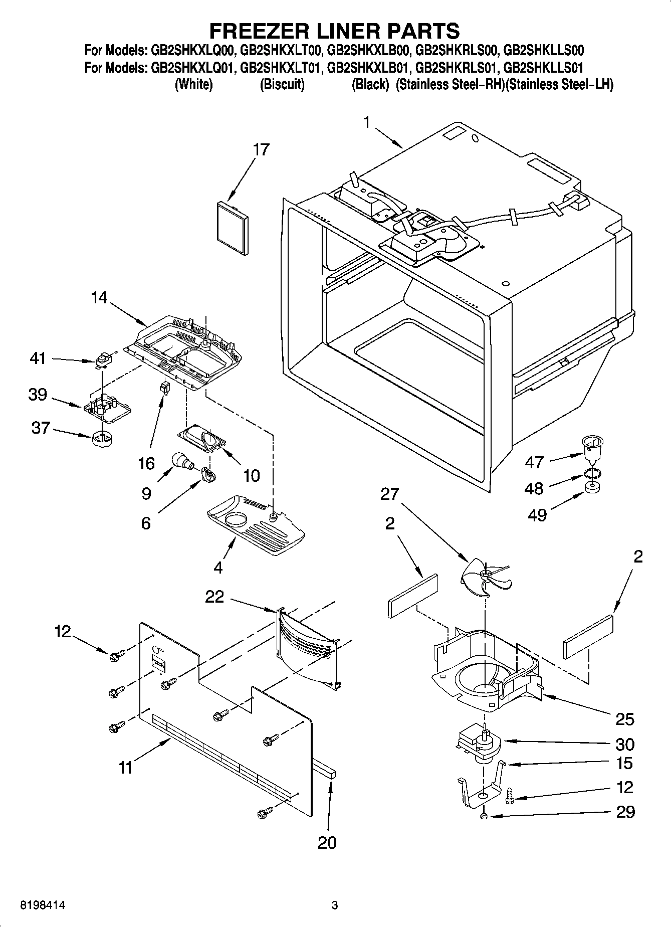 02 - FREEZER LINER PARTS