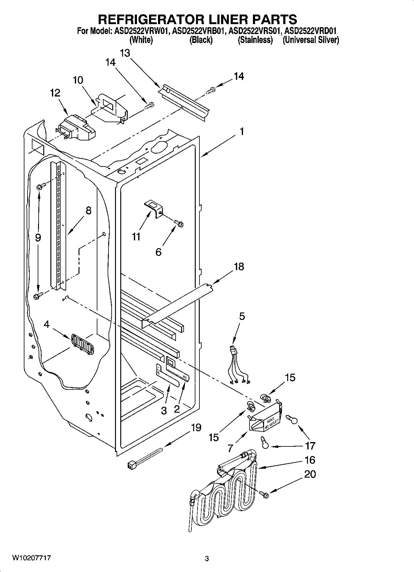 02 - REFRIGERATOR LINER PARTS