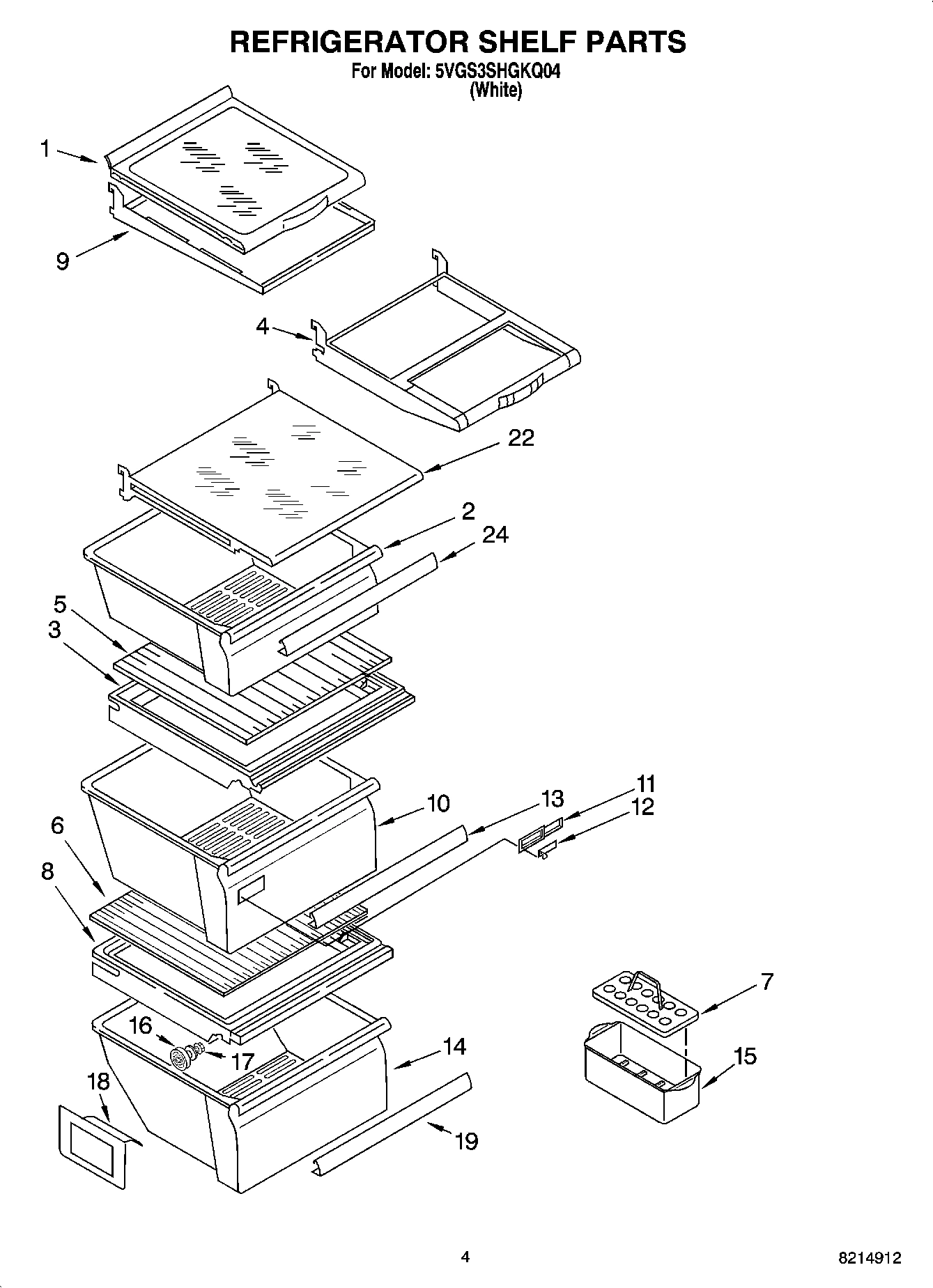 03 - REFRIGERATOR SHELF PARTS