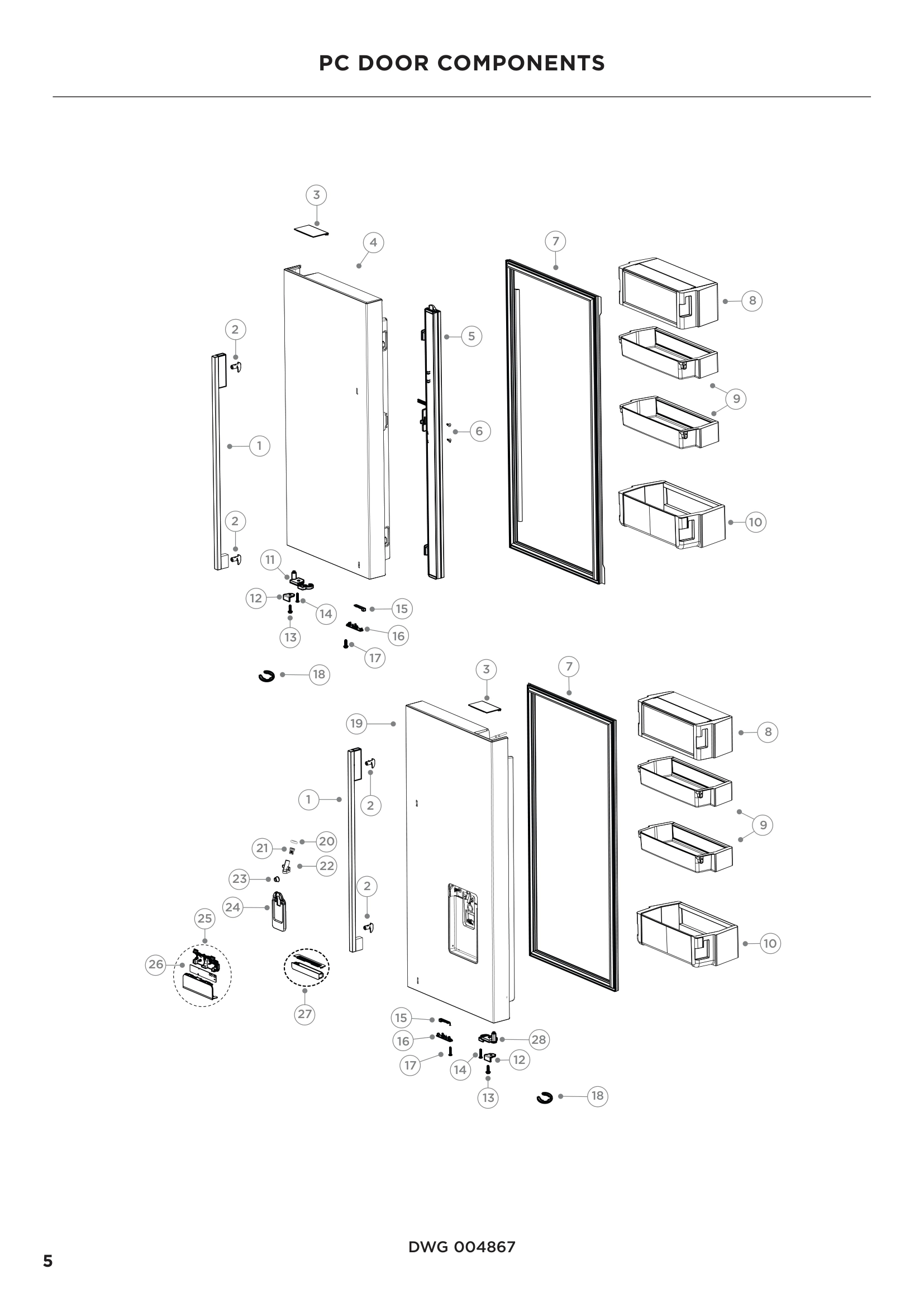 PC DOOR COMPONENTS