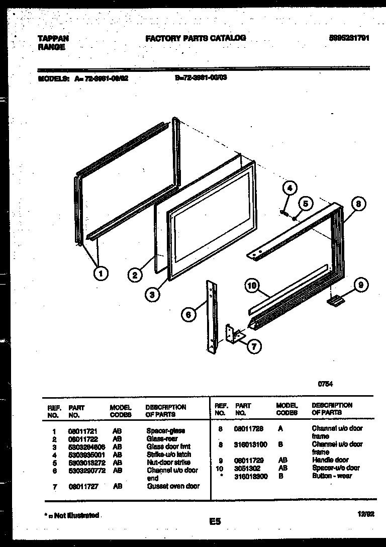 09 - UPPER OVEN DOOR PARTS
