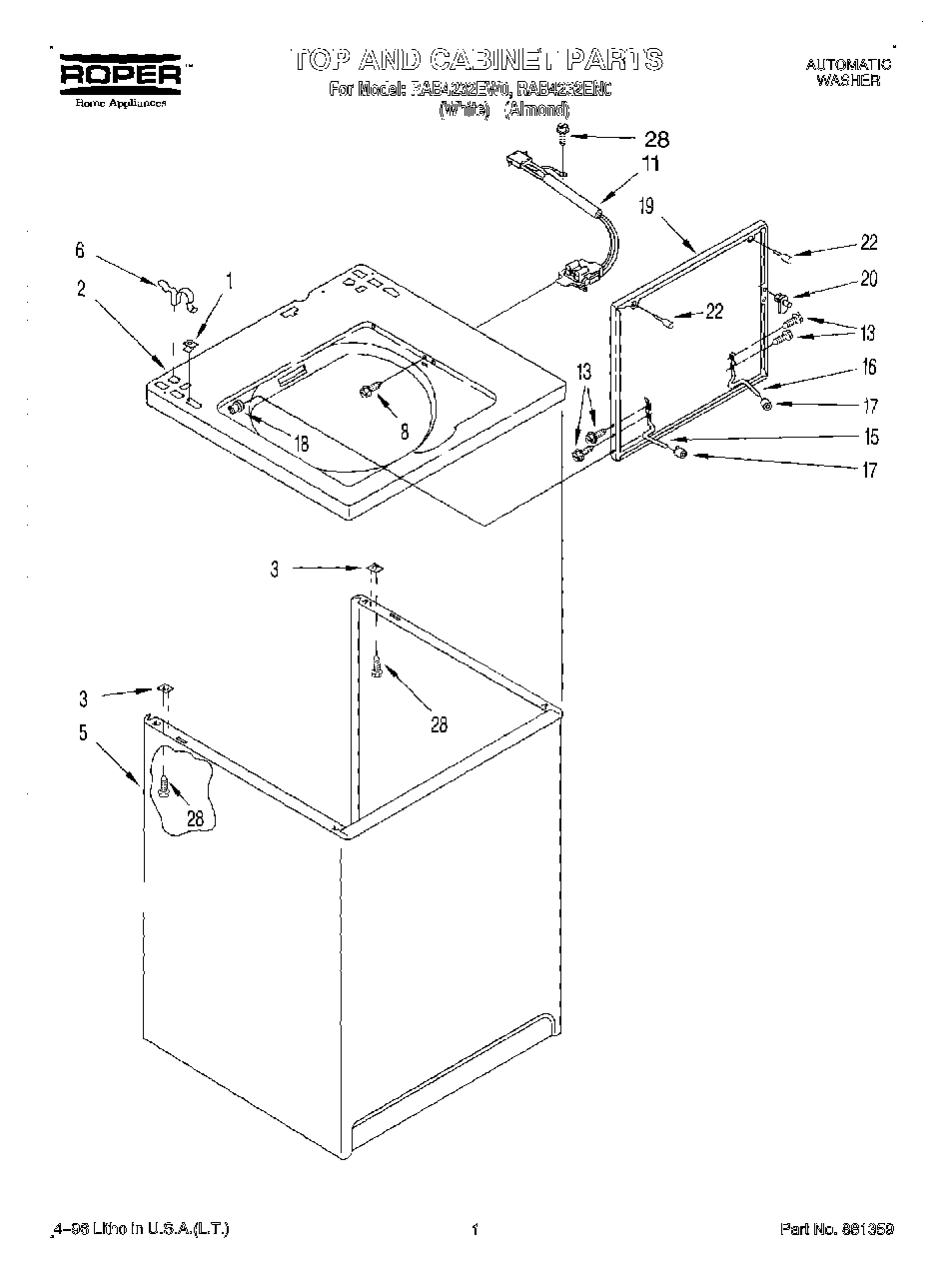 01 - TOP AND CABINET, LIT/OPTIONAL