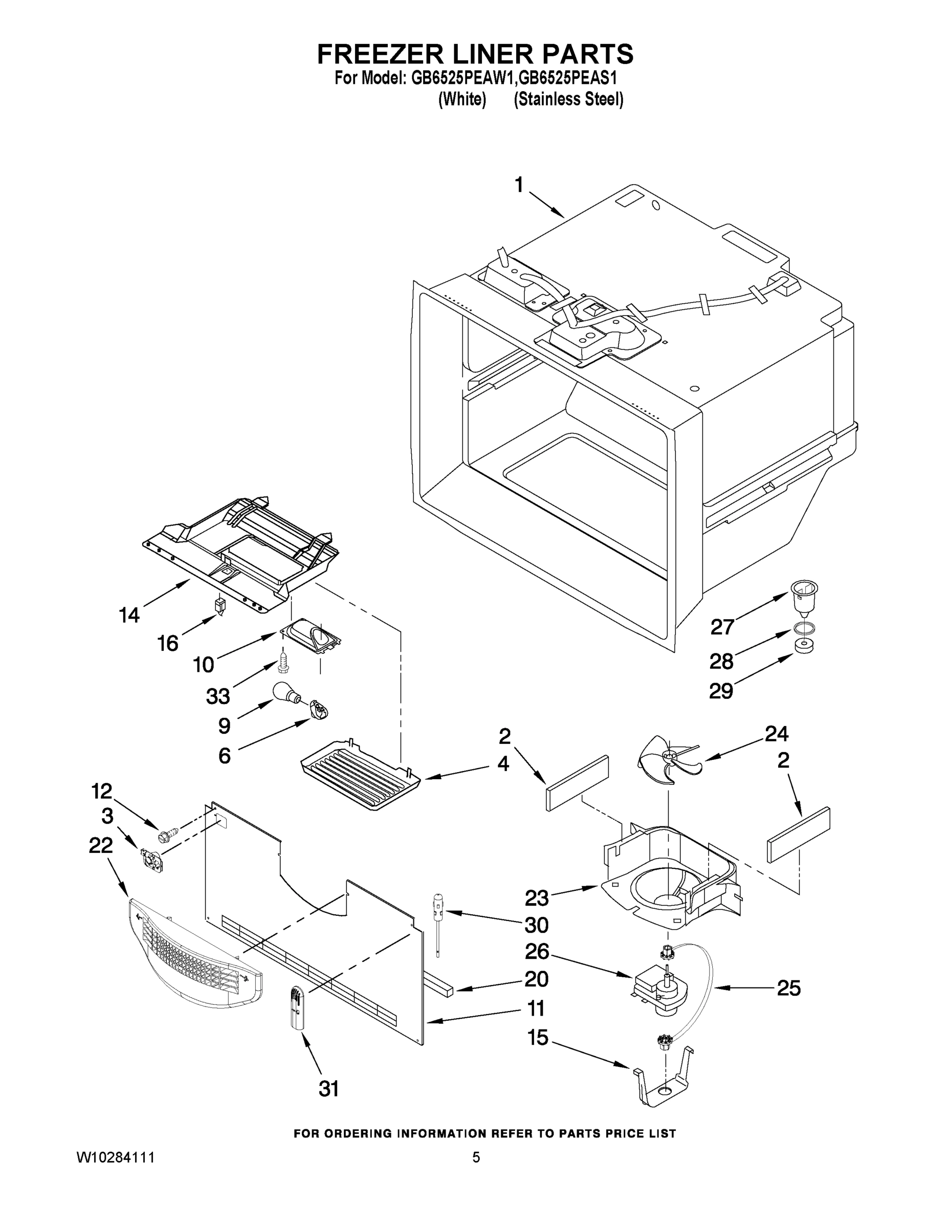 03 - FREEZER LINER PARTS