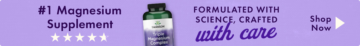 Complexe Triple Magnésium Swanson - 300 Capsules (3 Formes De Magnésium) - Neuf Sous Blister