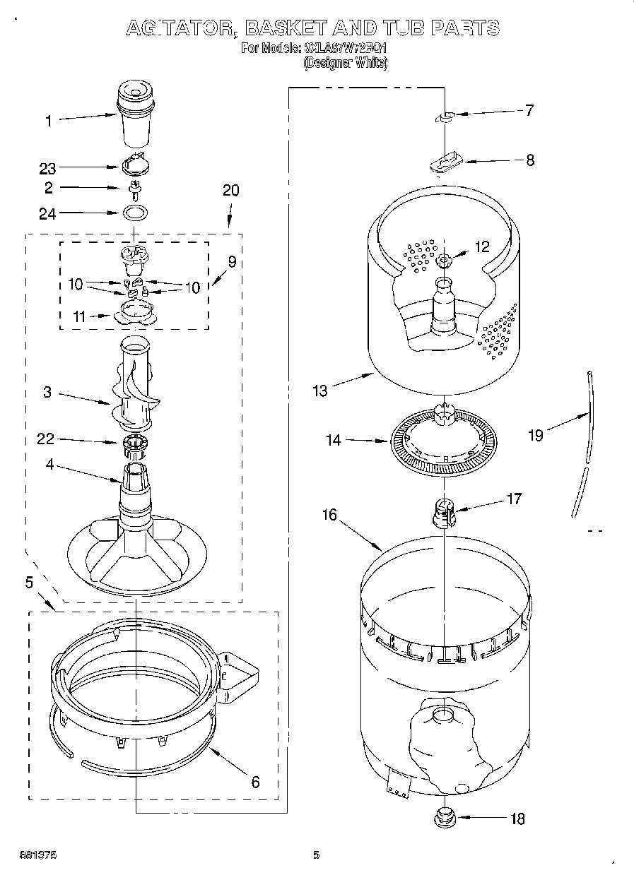 03 - AGITATOR, BASKET AND TUB