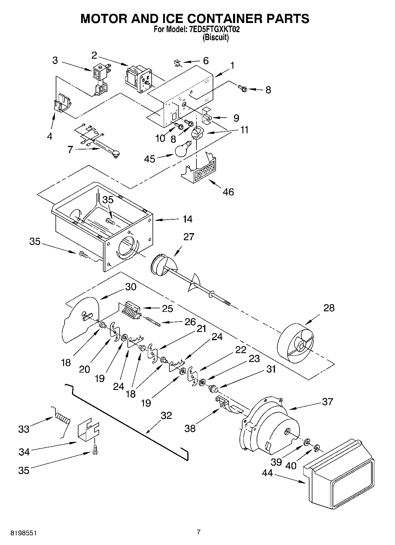 05 - MOTOR AND ICE CONTAINER PARTS