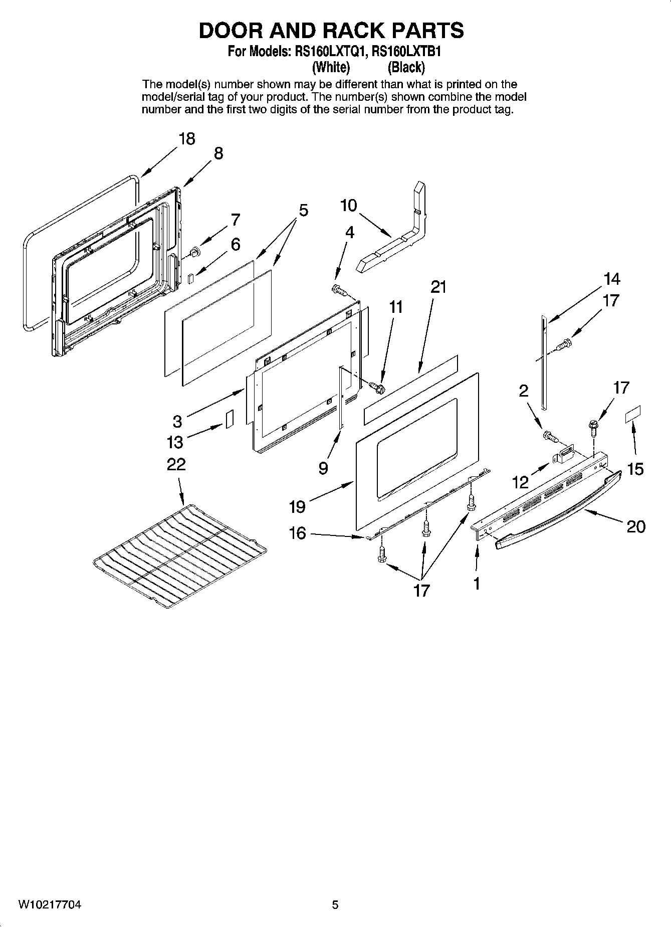 04 - DOOR AND RACK PARTS, OPTIONAL PARTS (NOT INCLUDED)