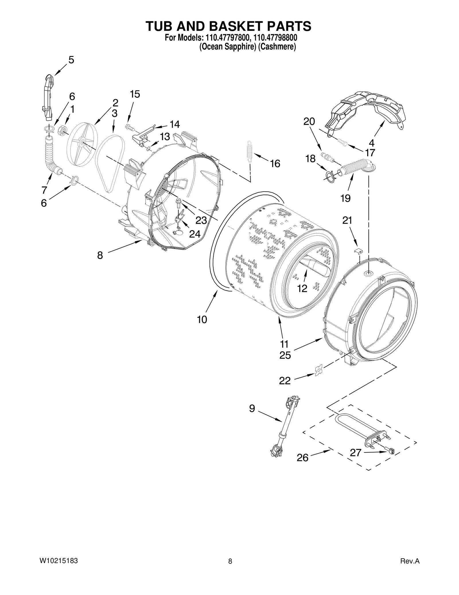 TUB AND BASKET PARTS
