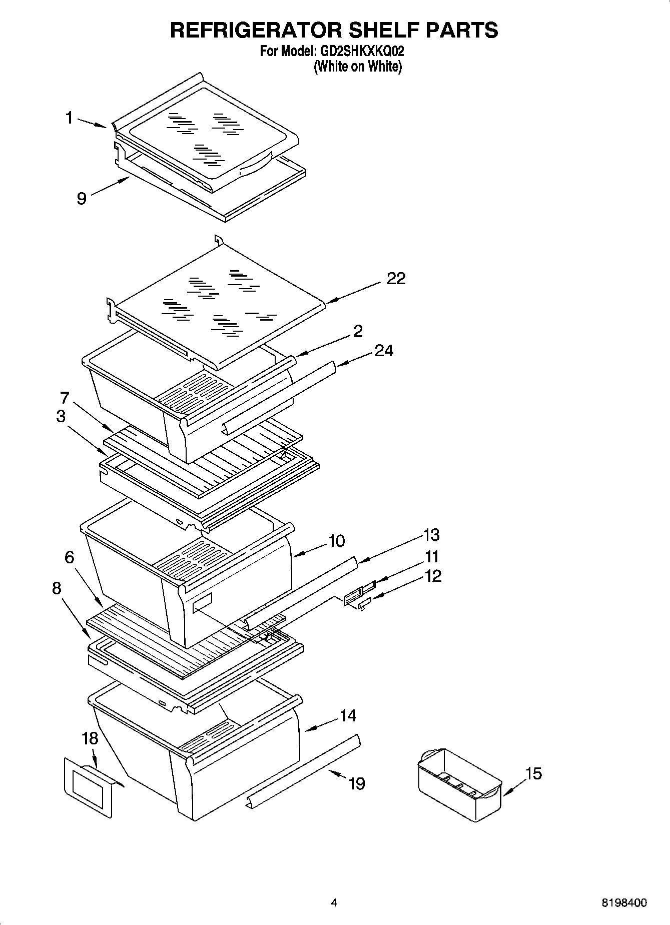 03 - REFRIGERATOR SHELF PARTS