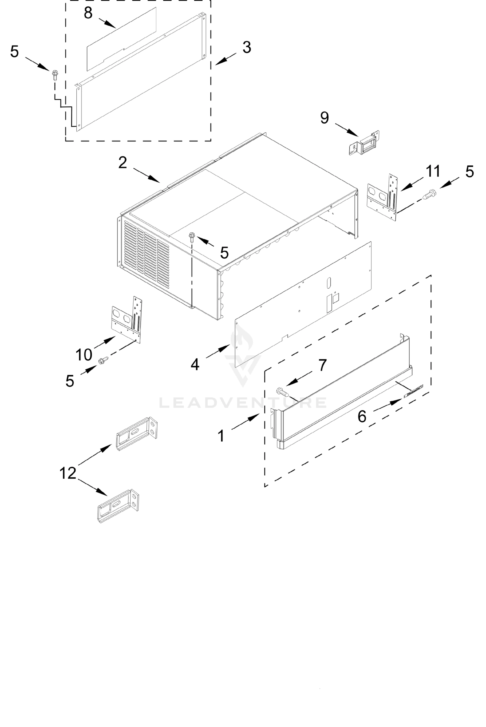 TOP GRILLE AND UNIT COVER PARTS
