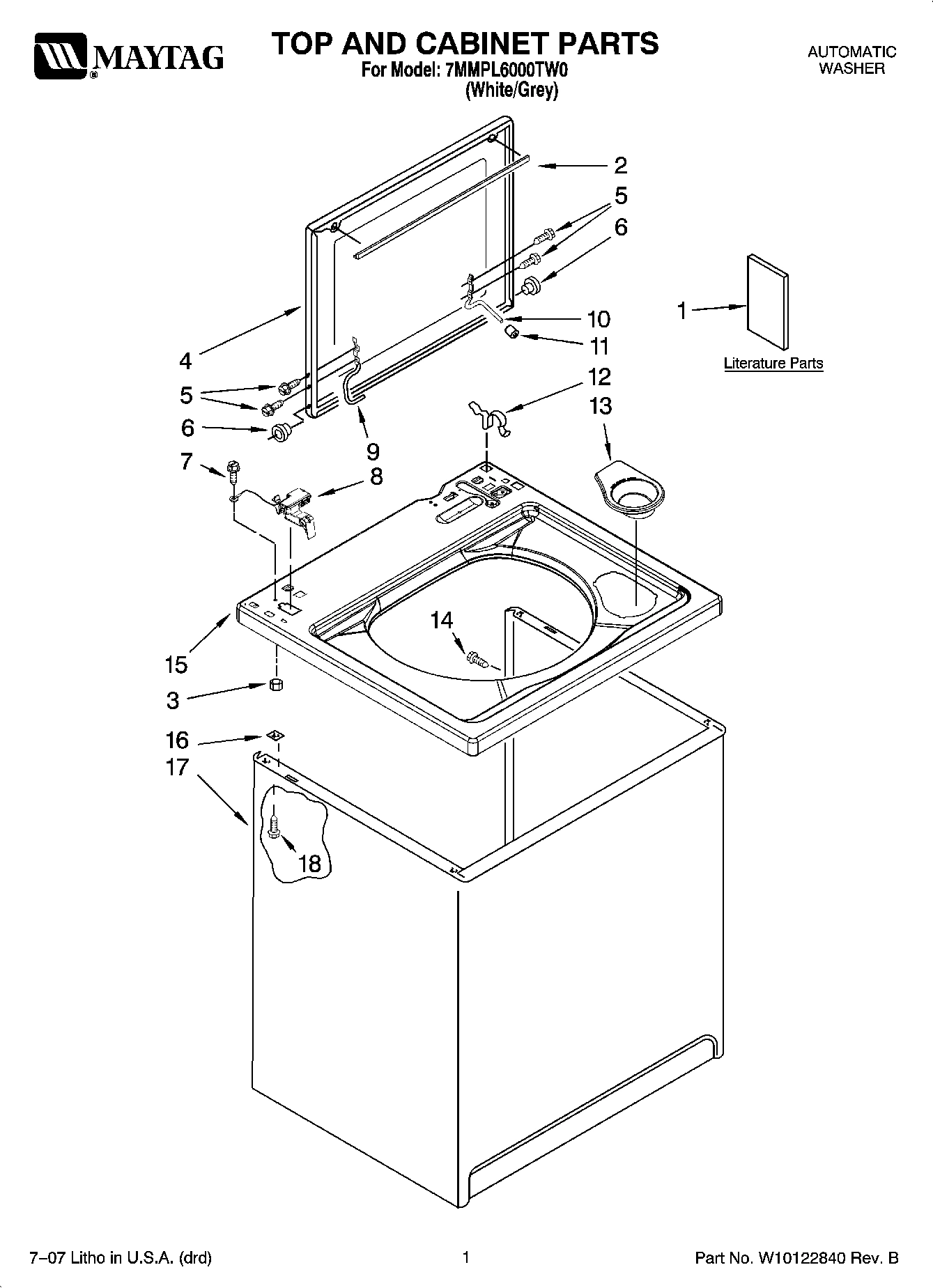 01 - TOP AND CABINET PARTS